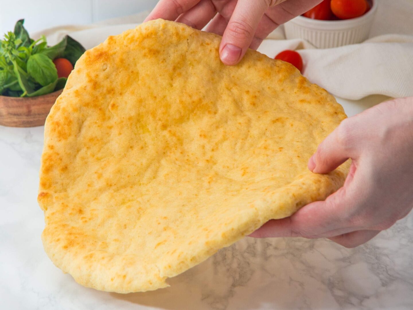 pizza base with cottage cheese