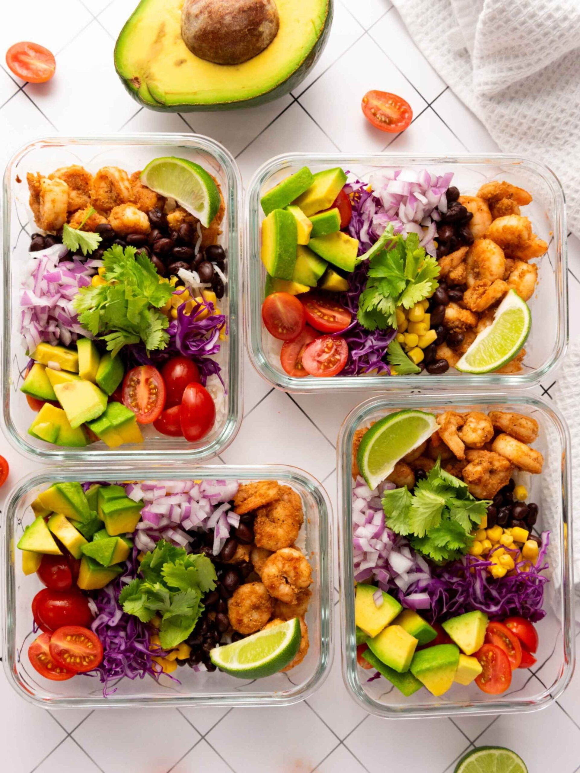 shrimp taco summer rice bowl