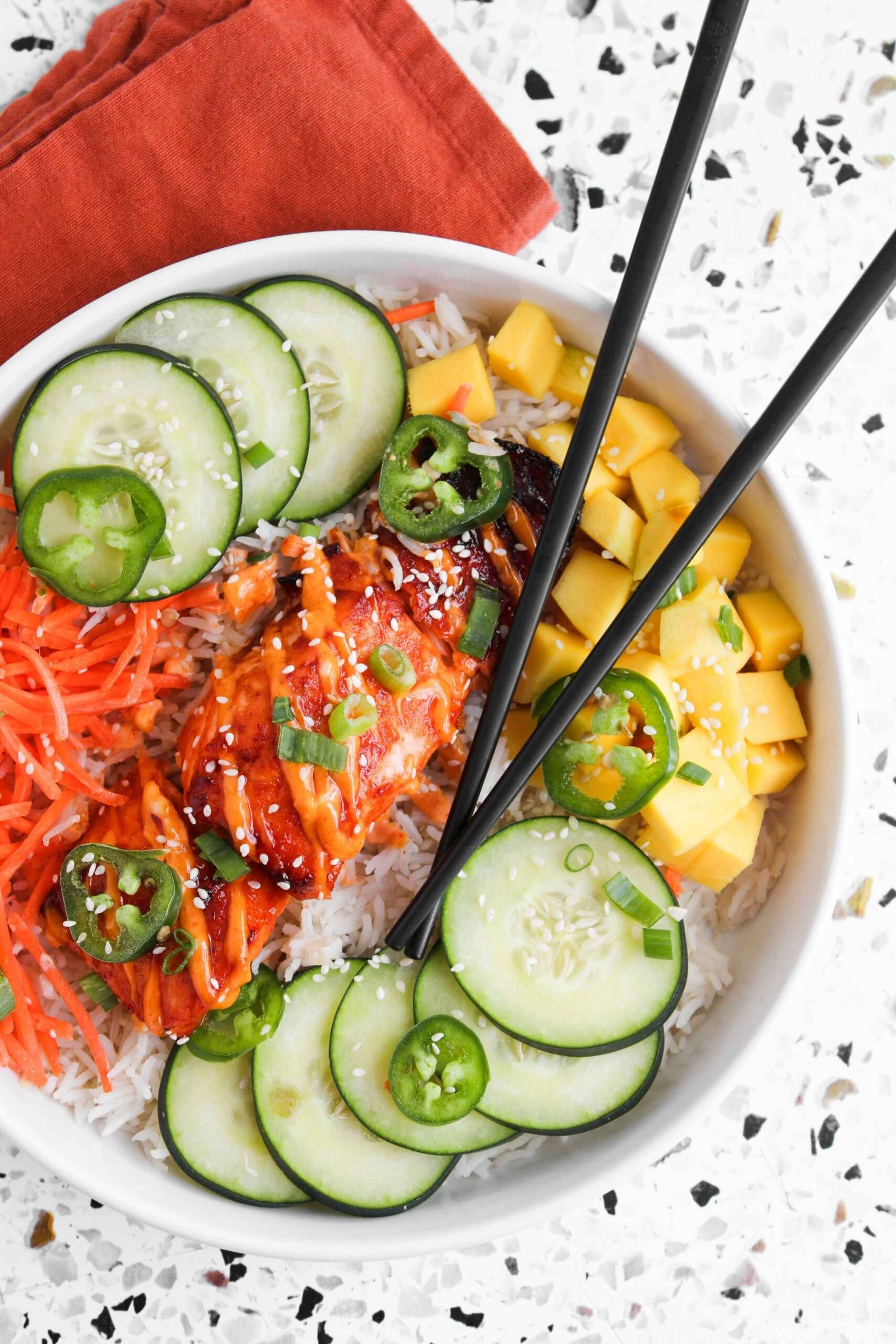 spicy salmon bowls
