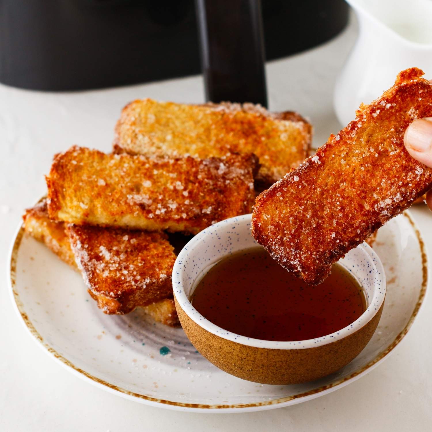 air fryer toast dipped in syrup