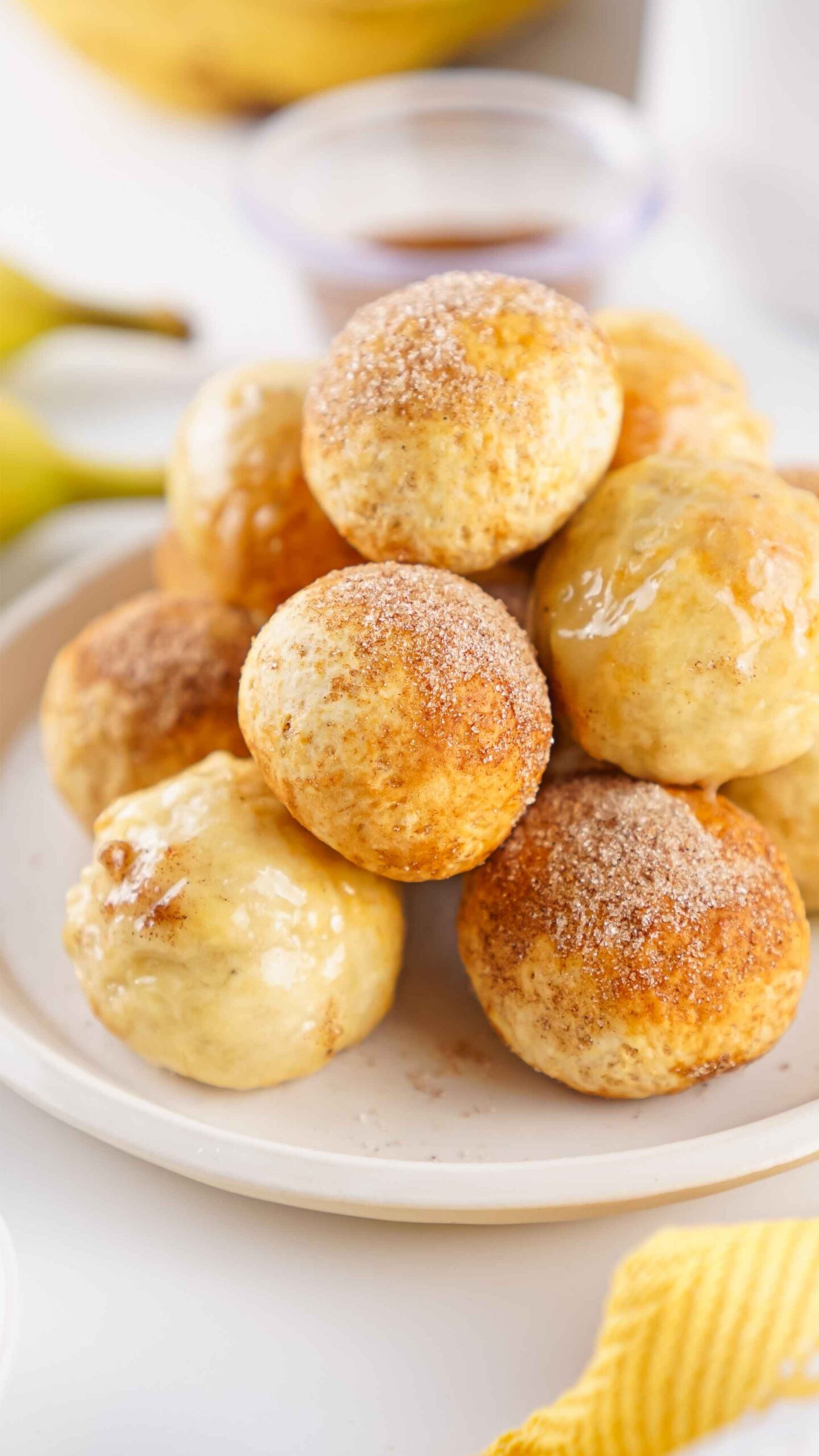 banana donut holes up close