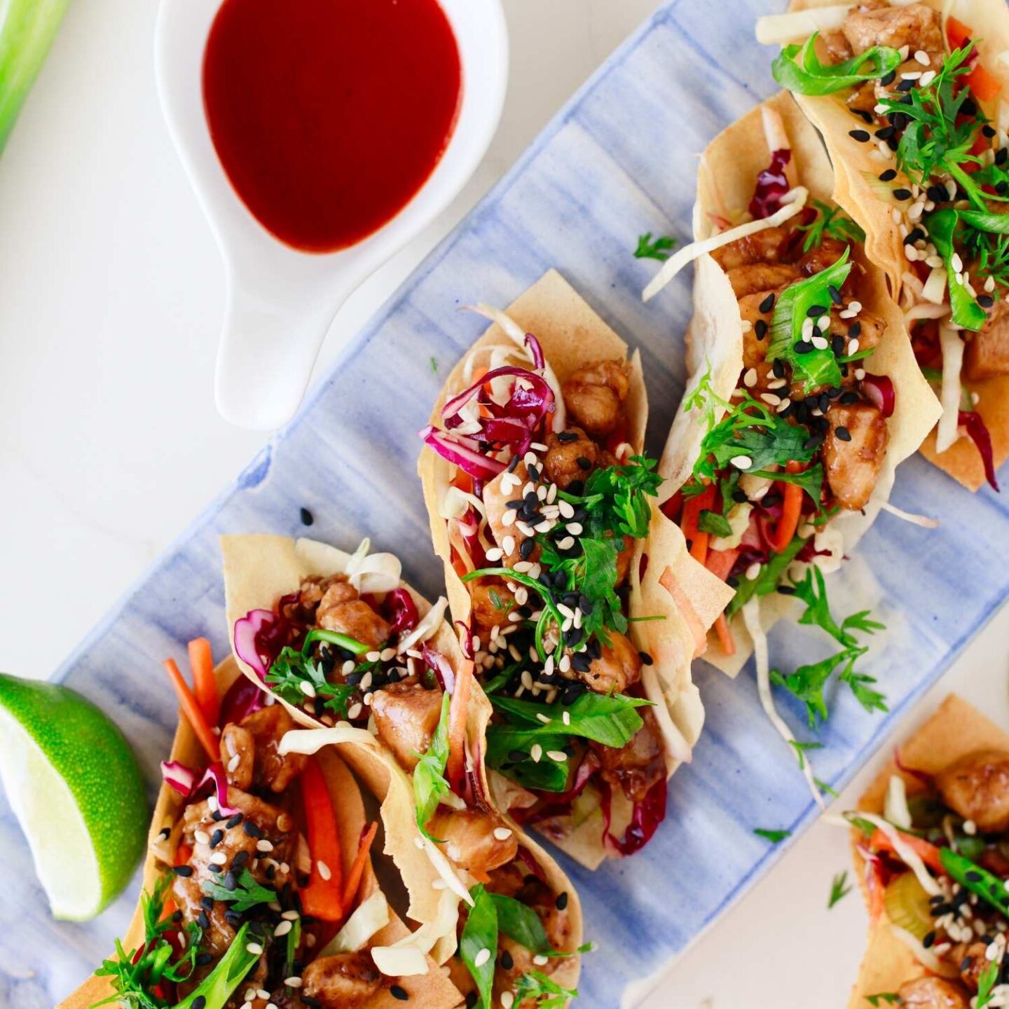 takeout style wonton tacos