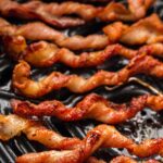 close up air fried bacon