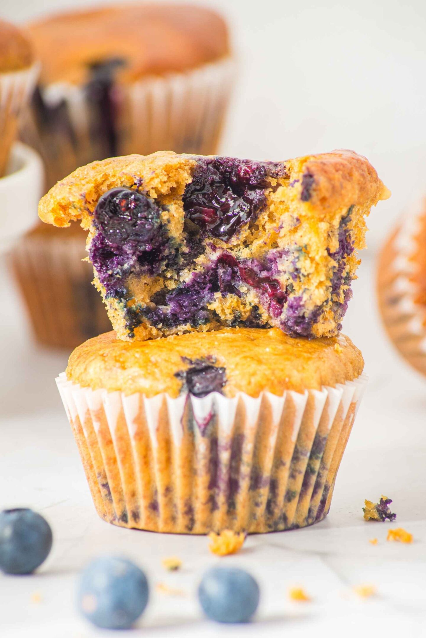 cottage cheese blueberry muffins hero