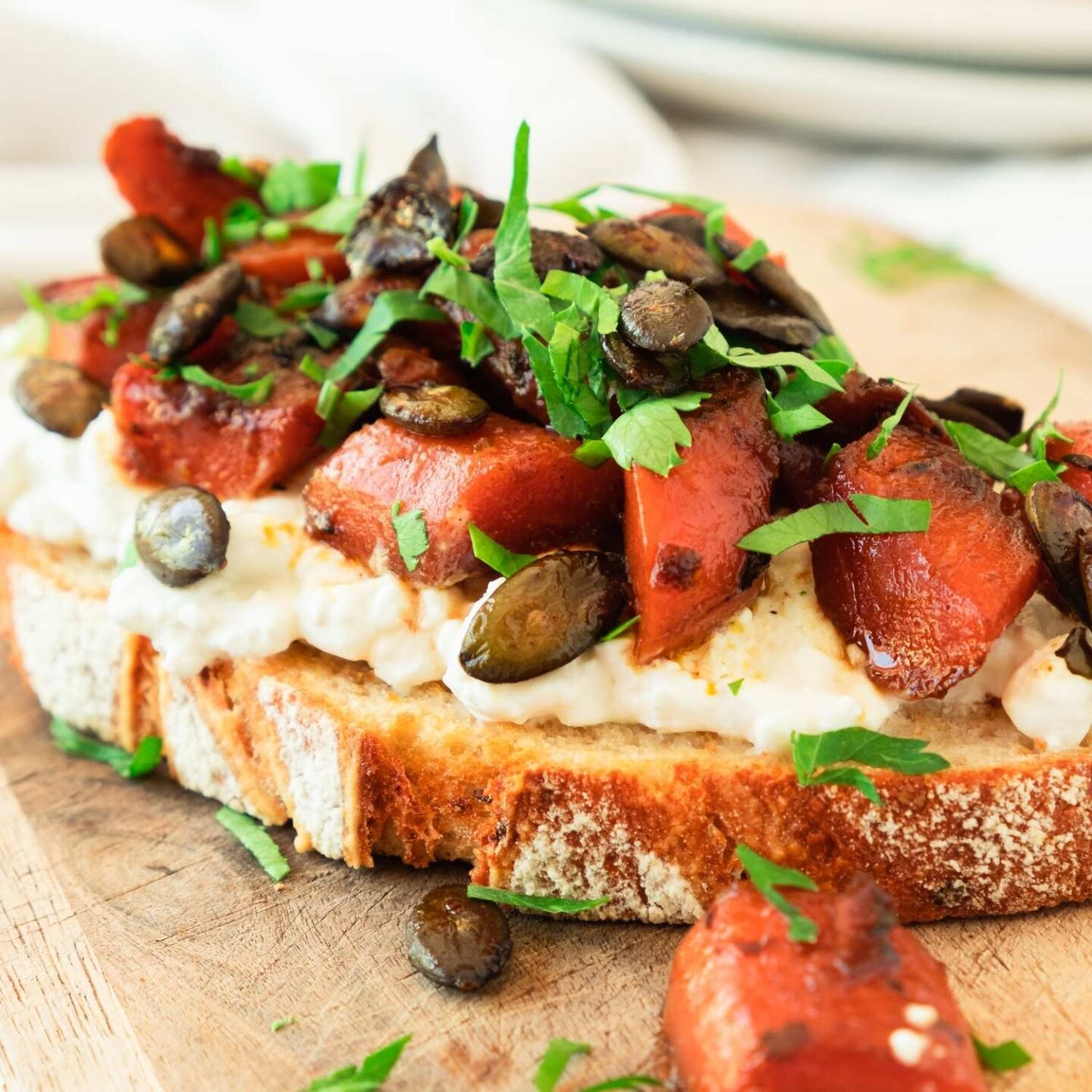 cottage cheese hot honey carrot toast