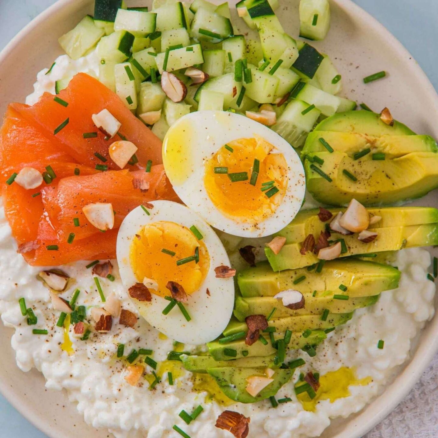 cottage cheese smoked salmon salad