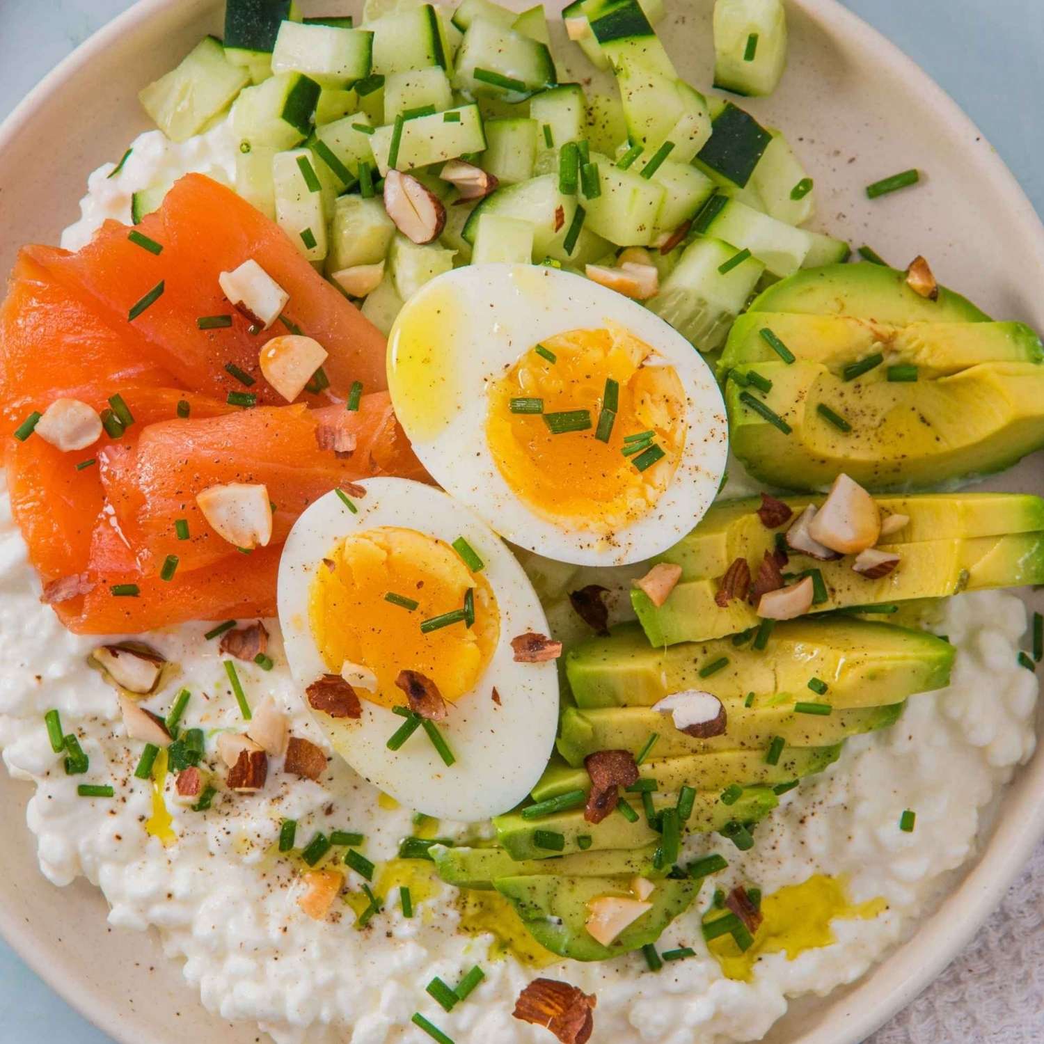 cottage cheese smoked salmon salad