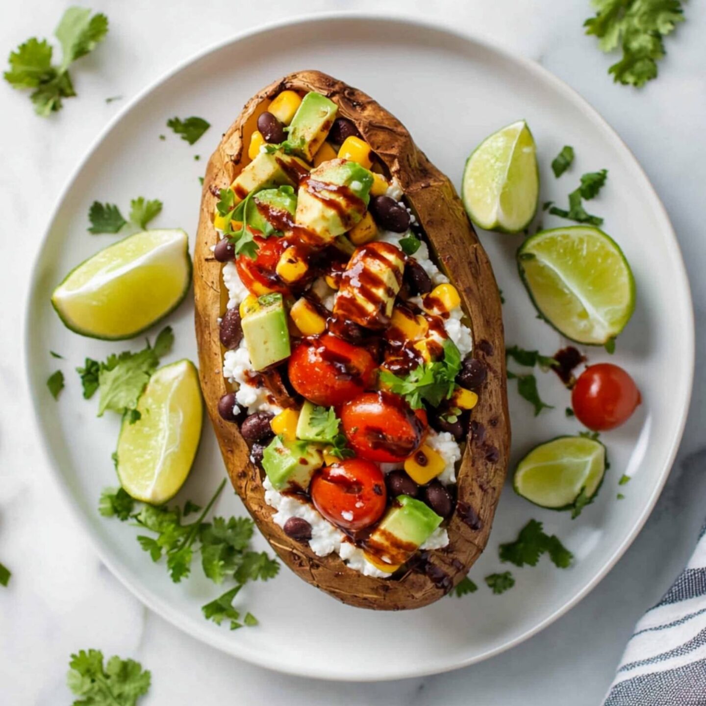 cottage cheese taco baked potato