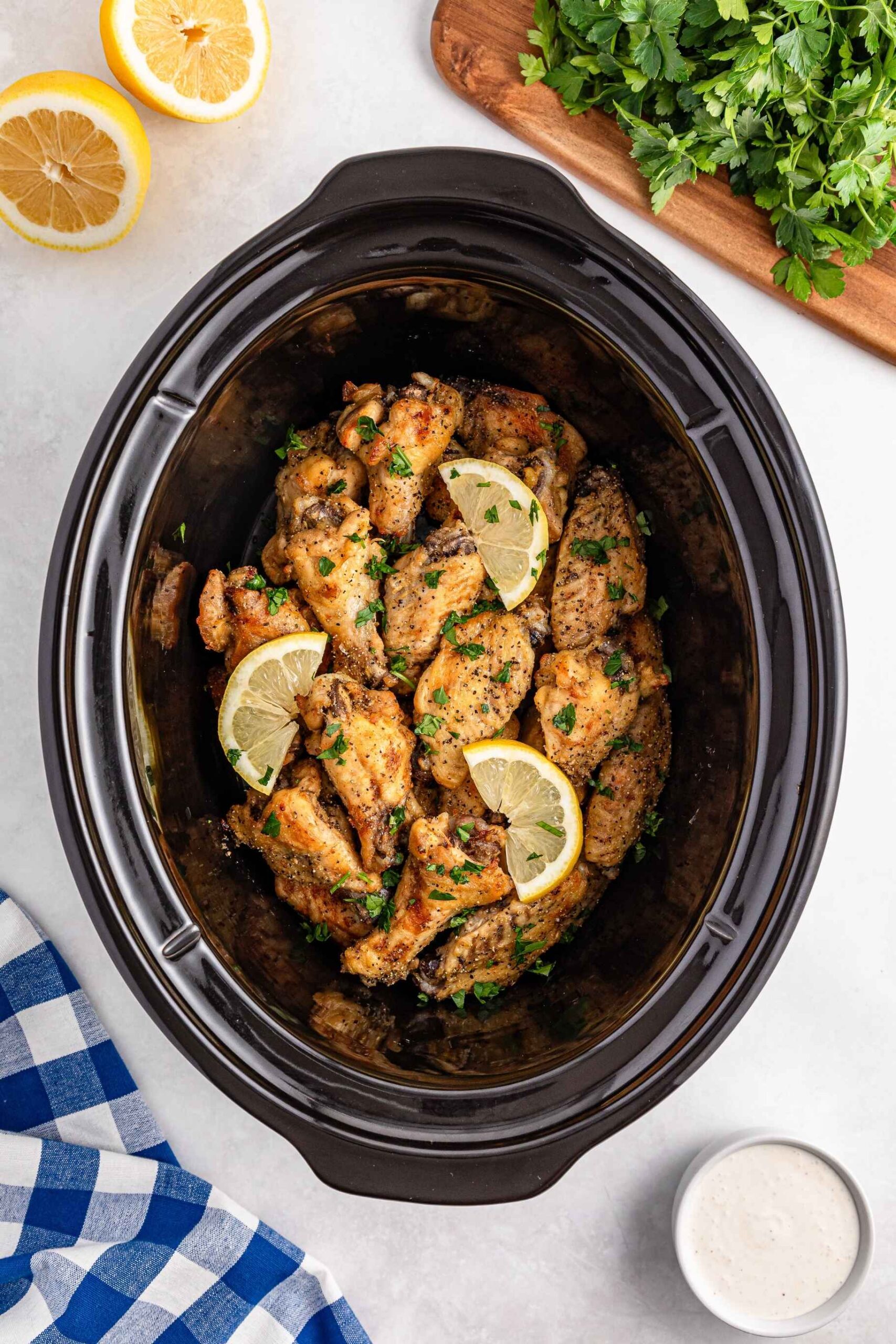 crockpot lemon pepper wings overhead