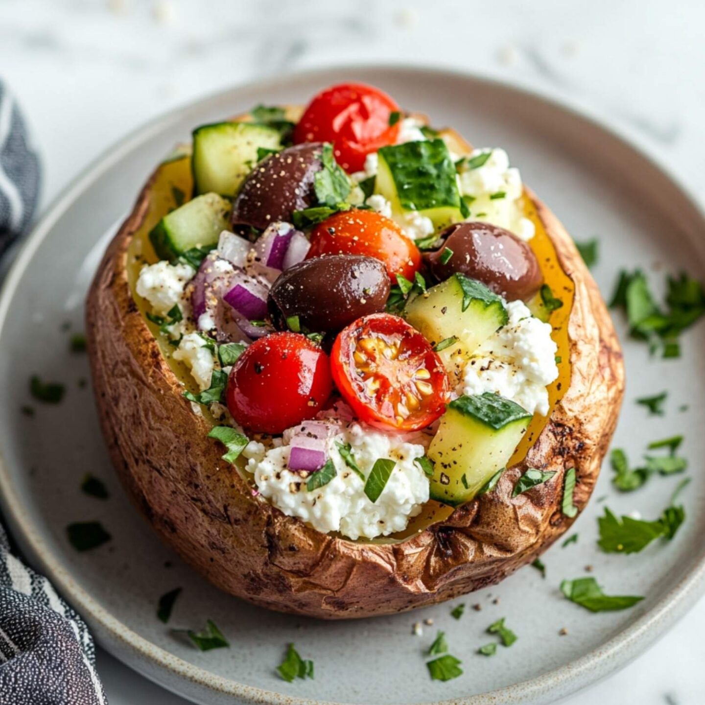 greek cottage cheese potato