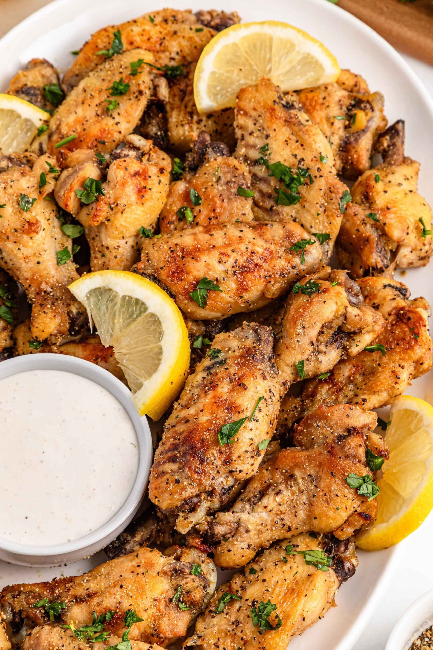 lemon pepper wings with aioli