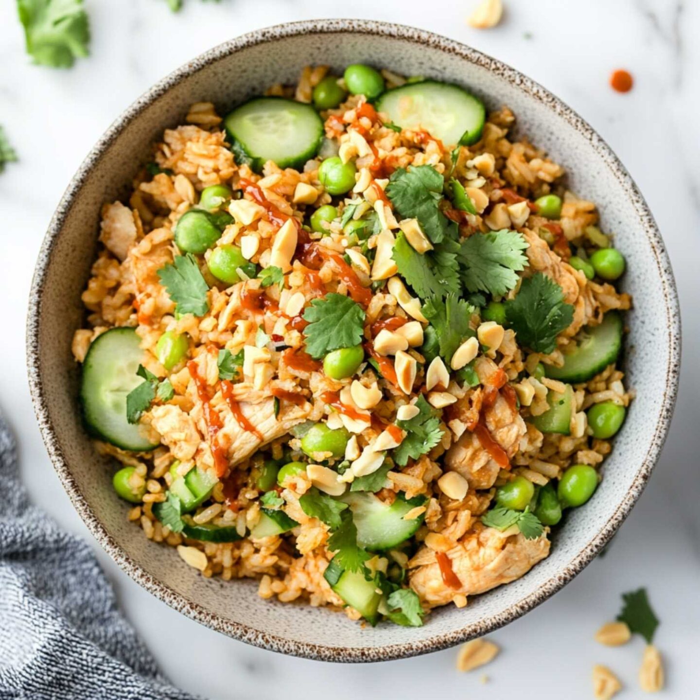 satay crispy rice salad