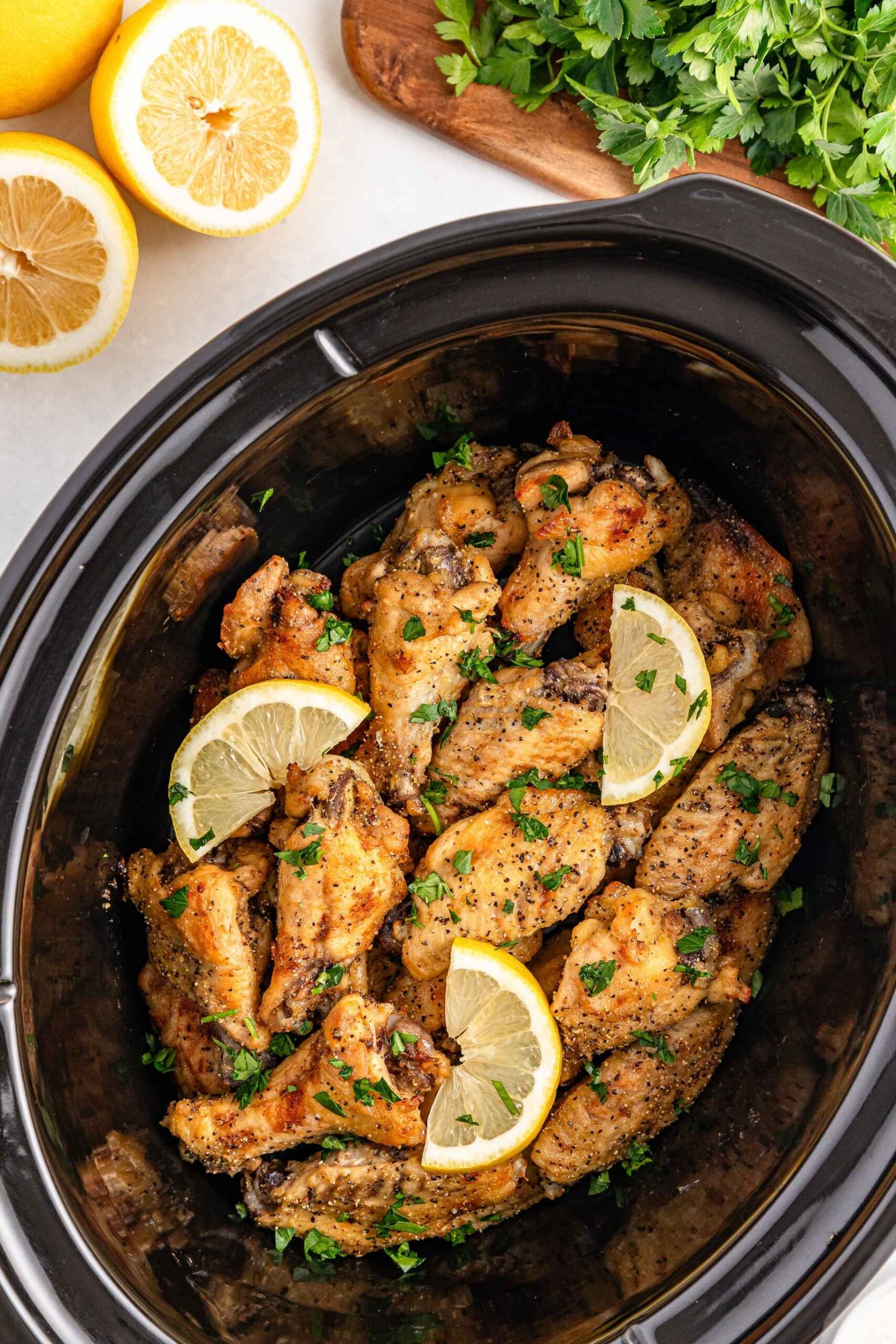 slow cooked lemon pepper wings