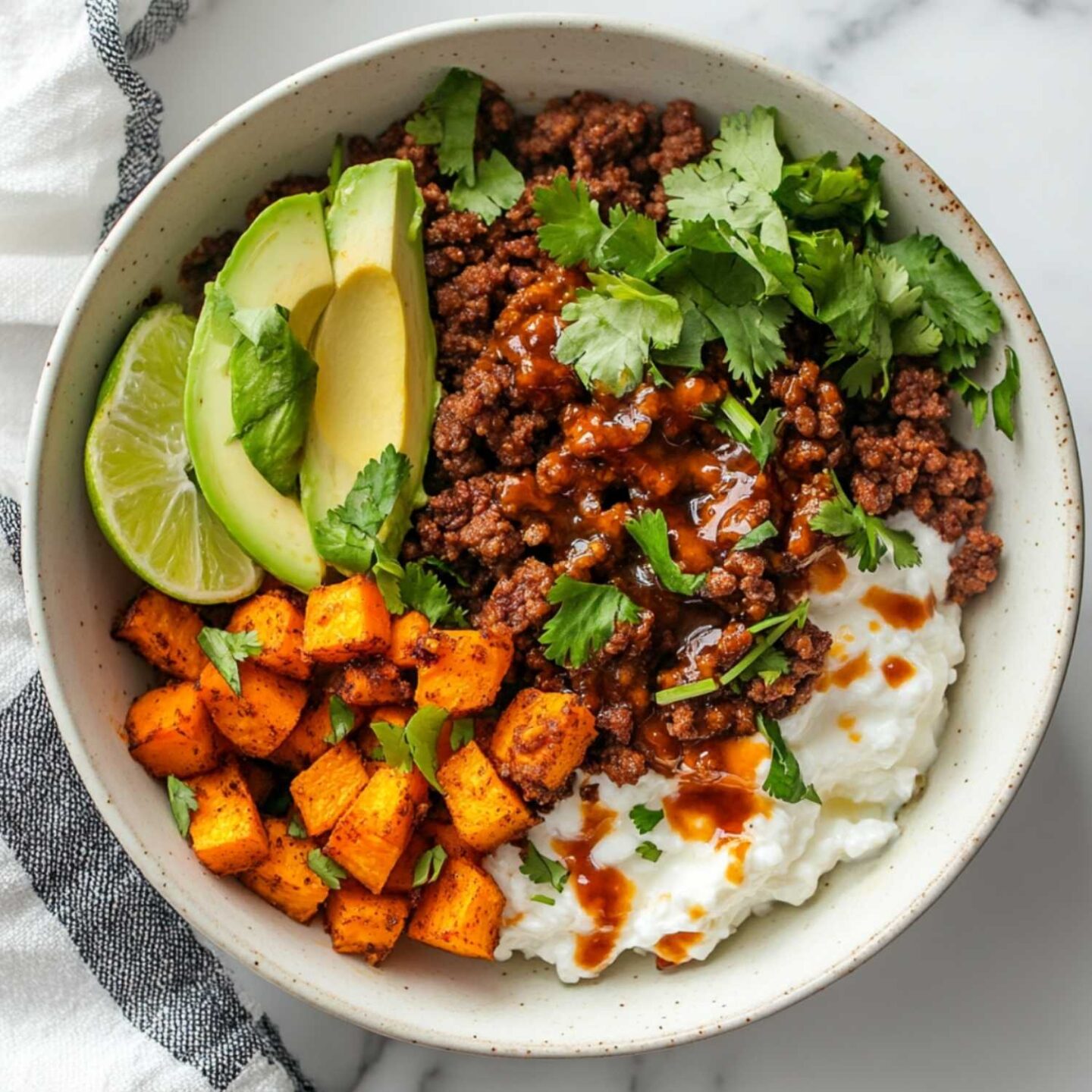 viral cottage cheese ground beef bowl