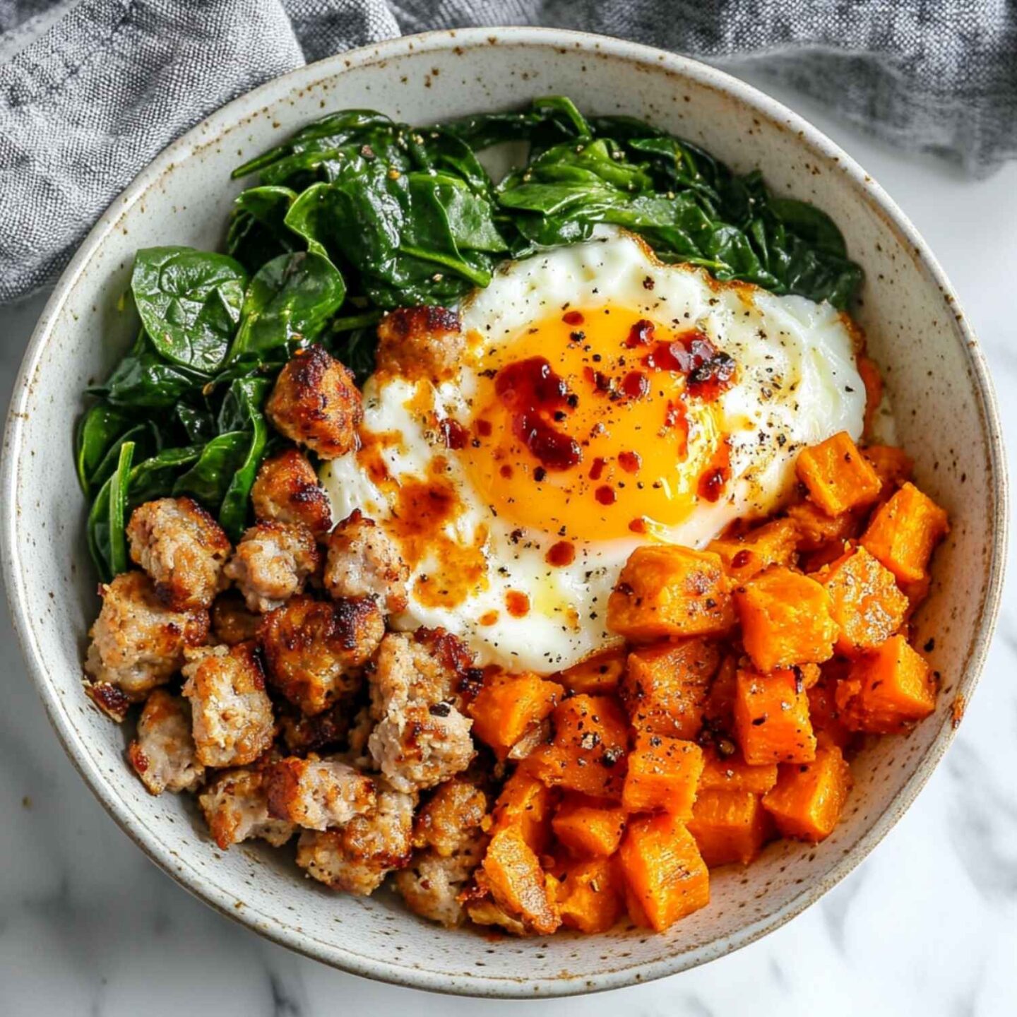 breakfast for dinner protein bowl