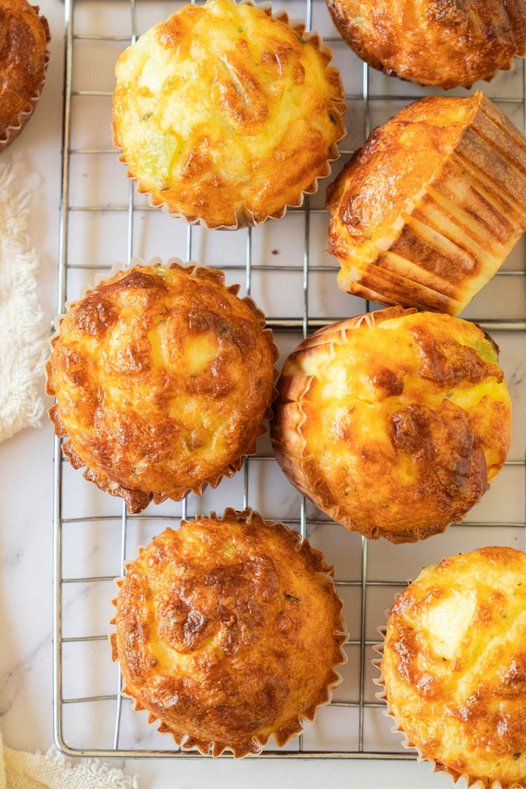 cheese egg muffins on rack