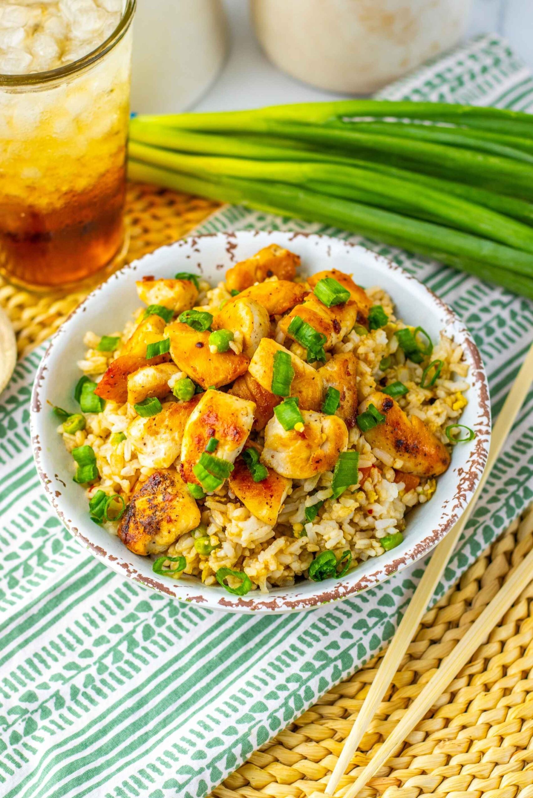 crispy garlic chicken fried rice
