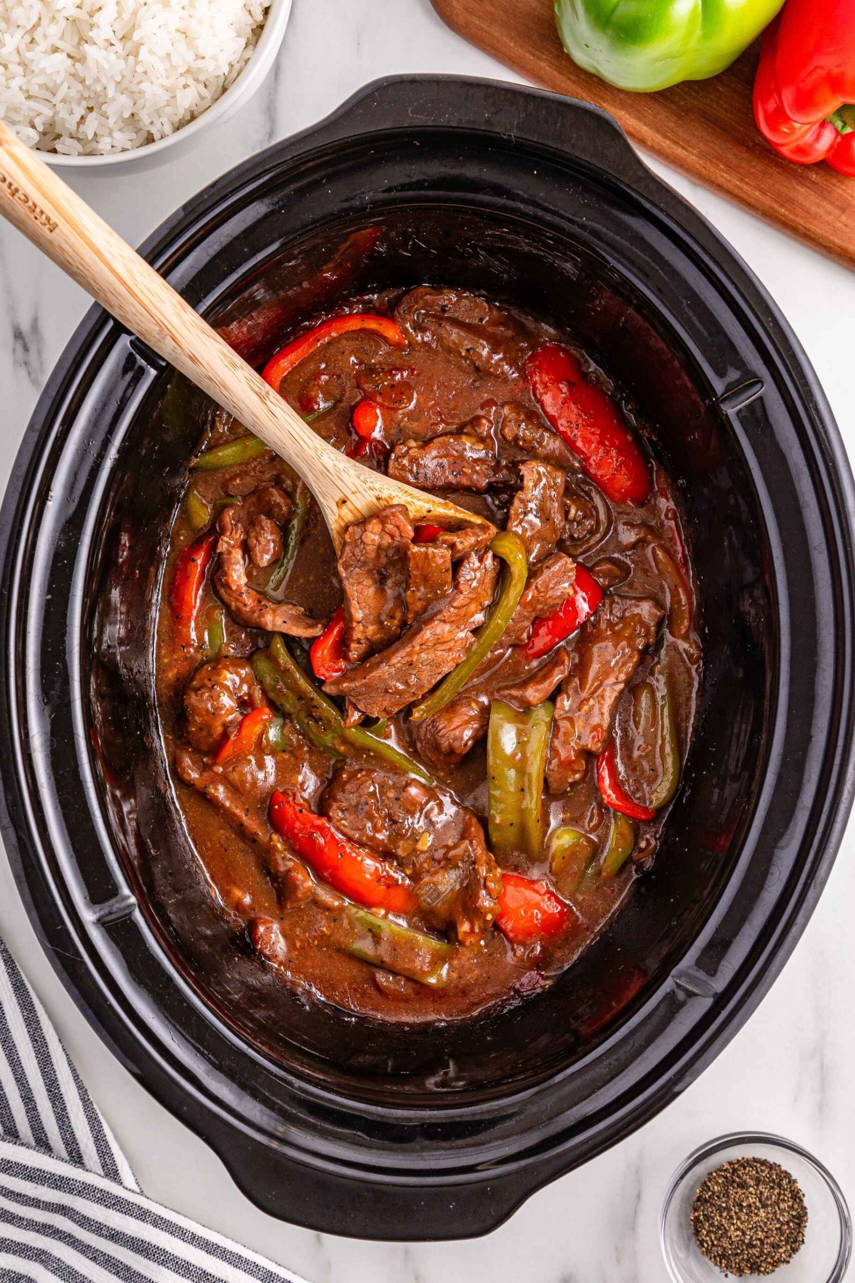 crockpot cozy pepper steak