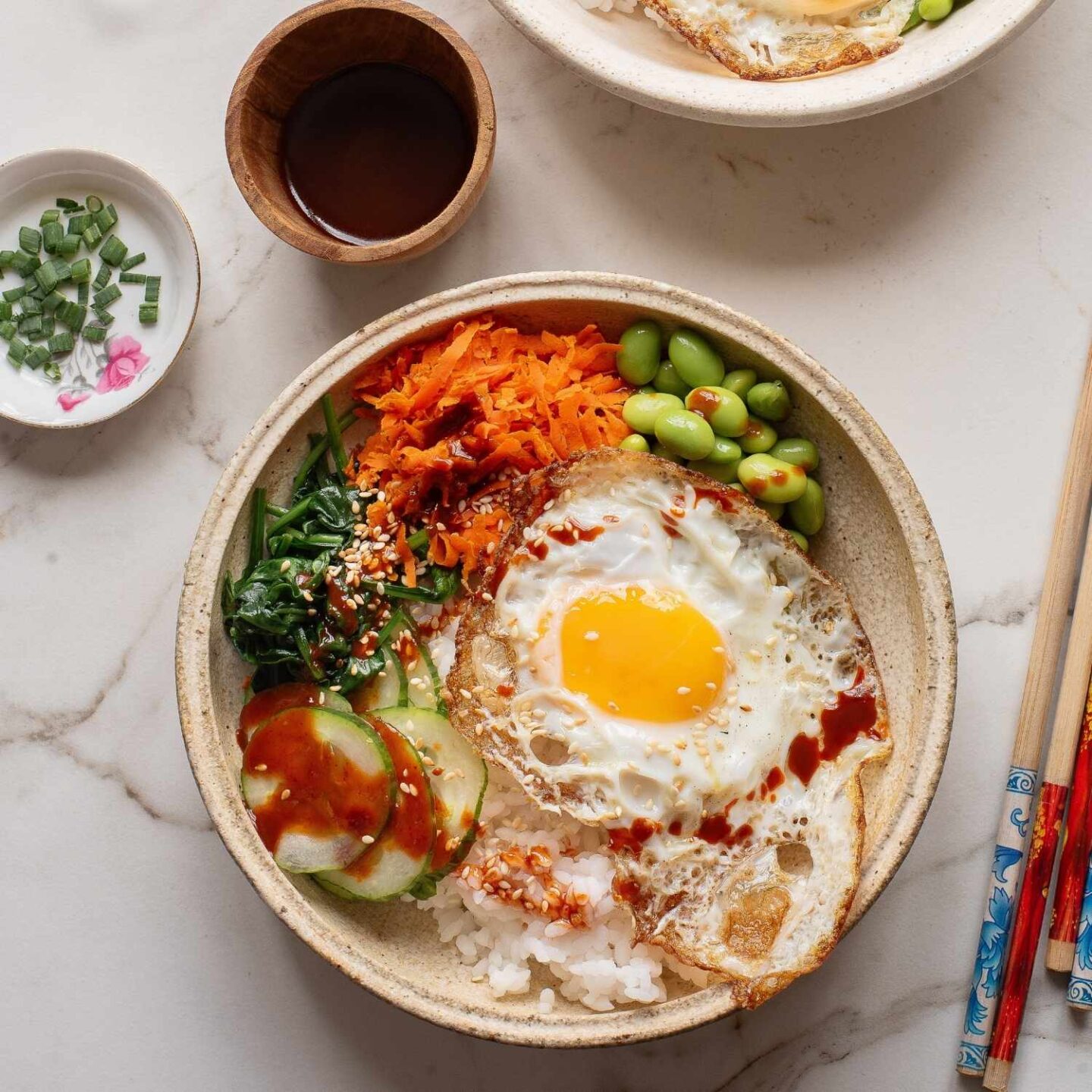 korean protein bibimbap bowl