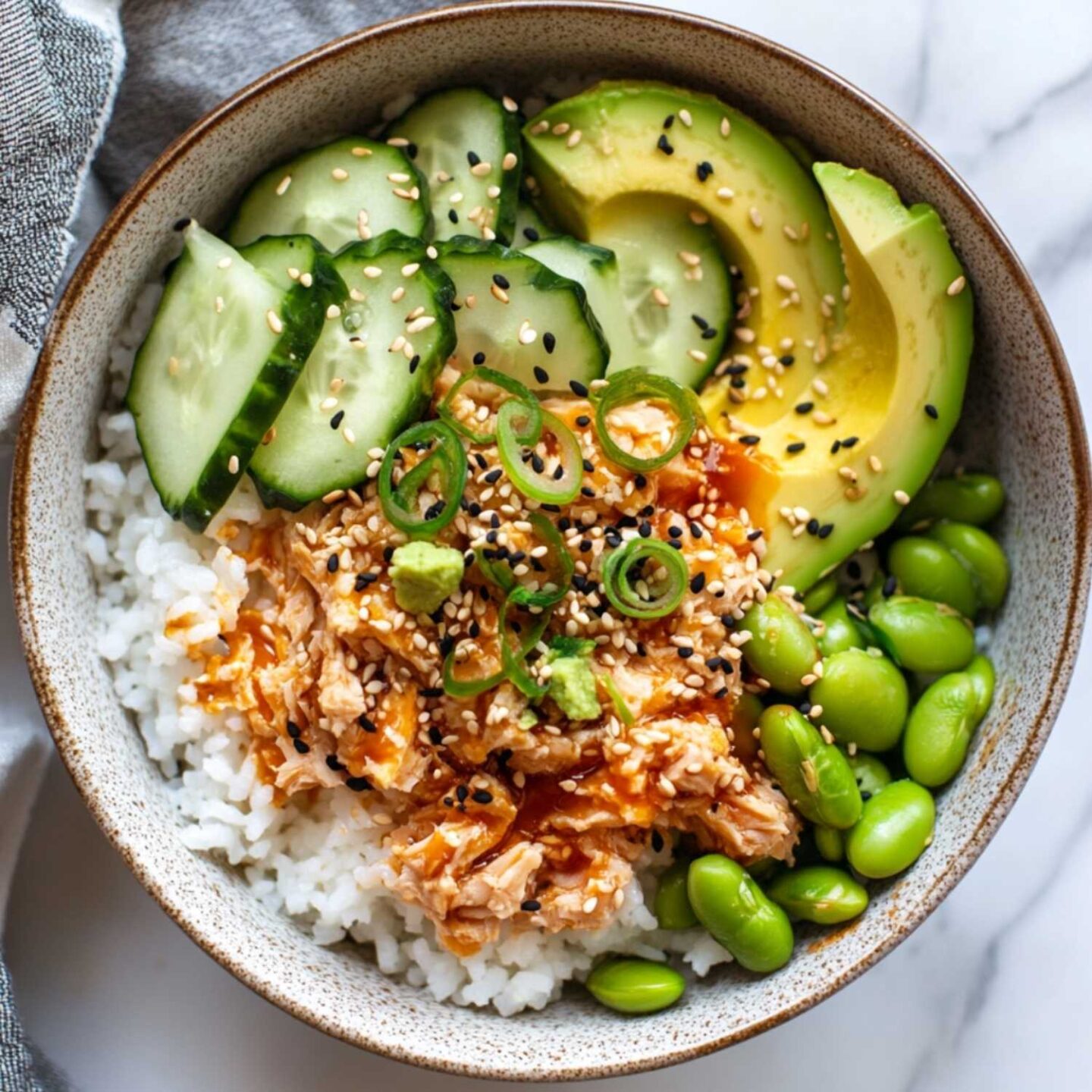 tuna sushi roll in a bowl