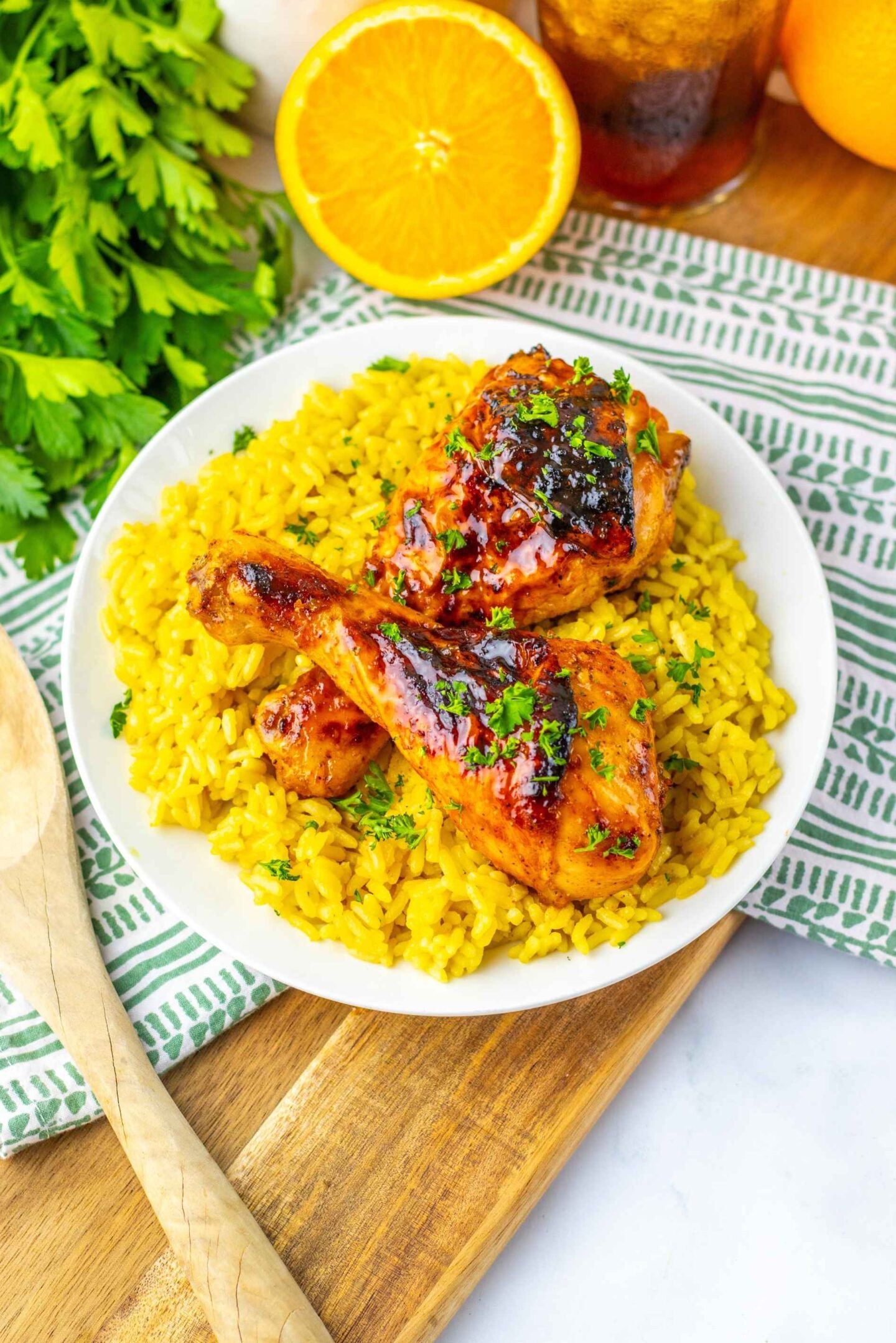 baked orange glazed chicken legs