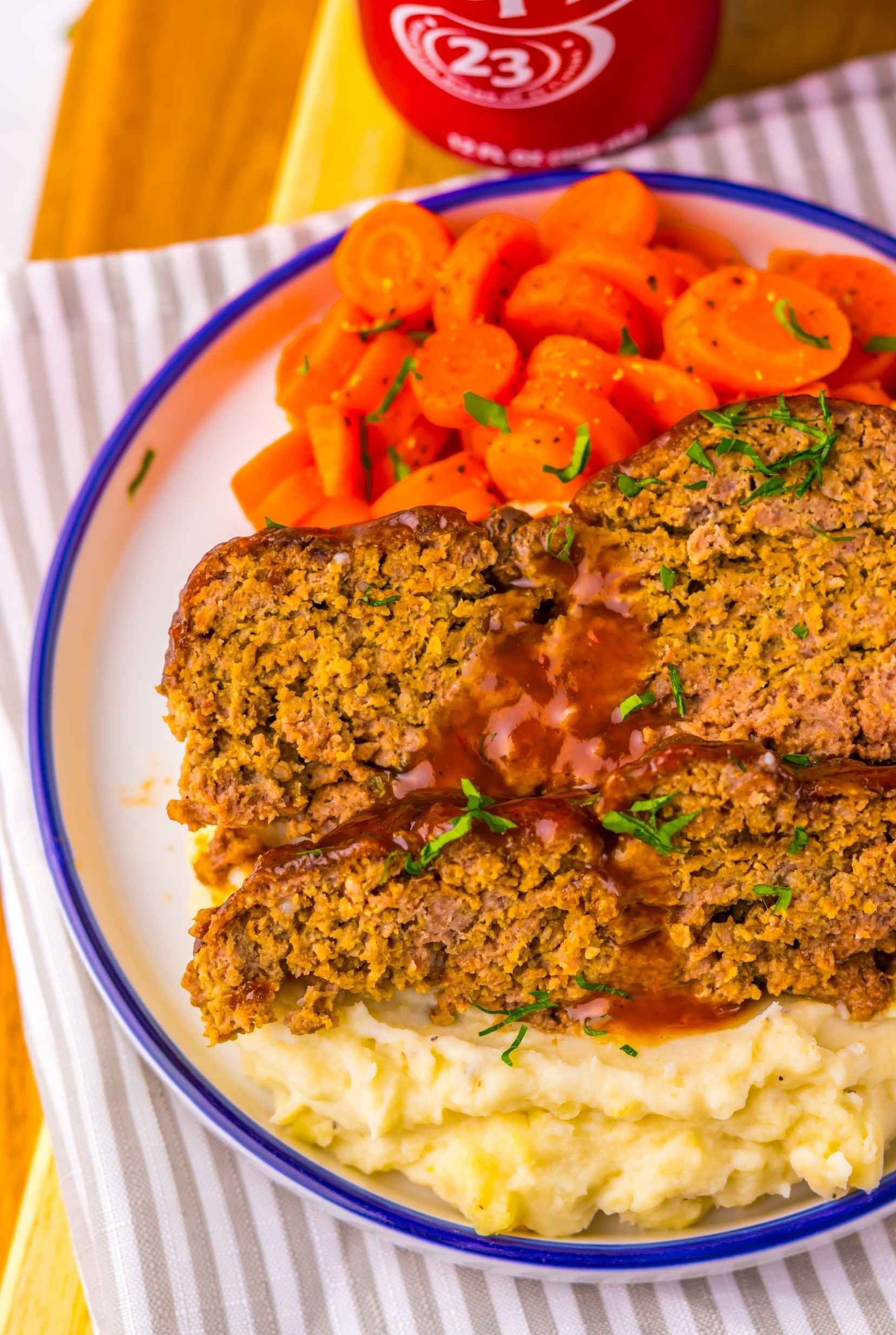 crockpot dr pepper meatloaf on mash