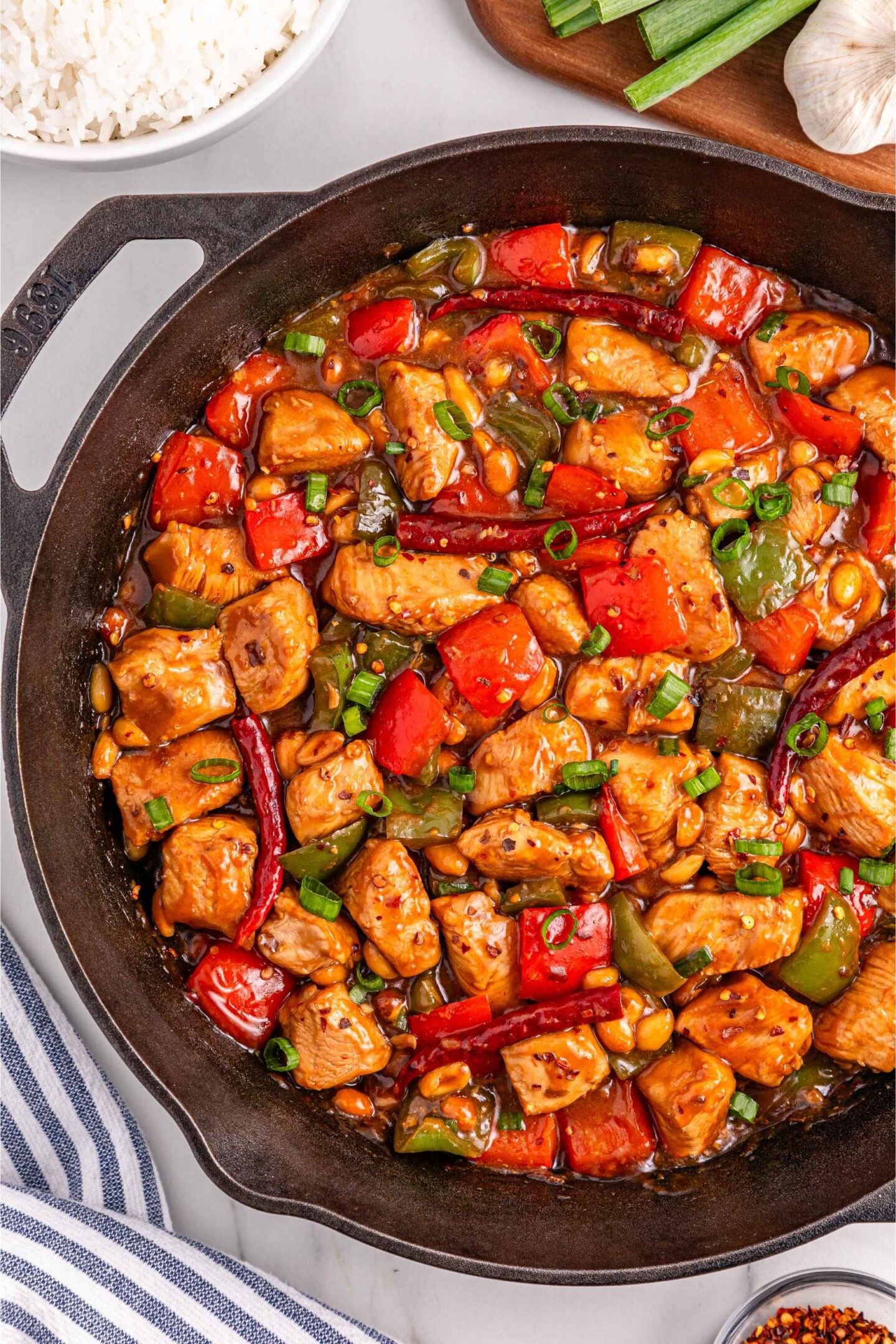 kung pao chicken in pan
