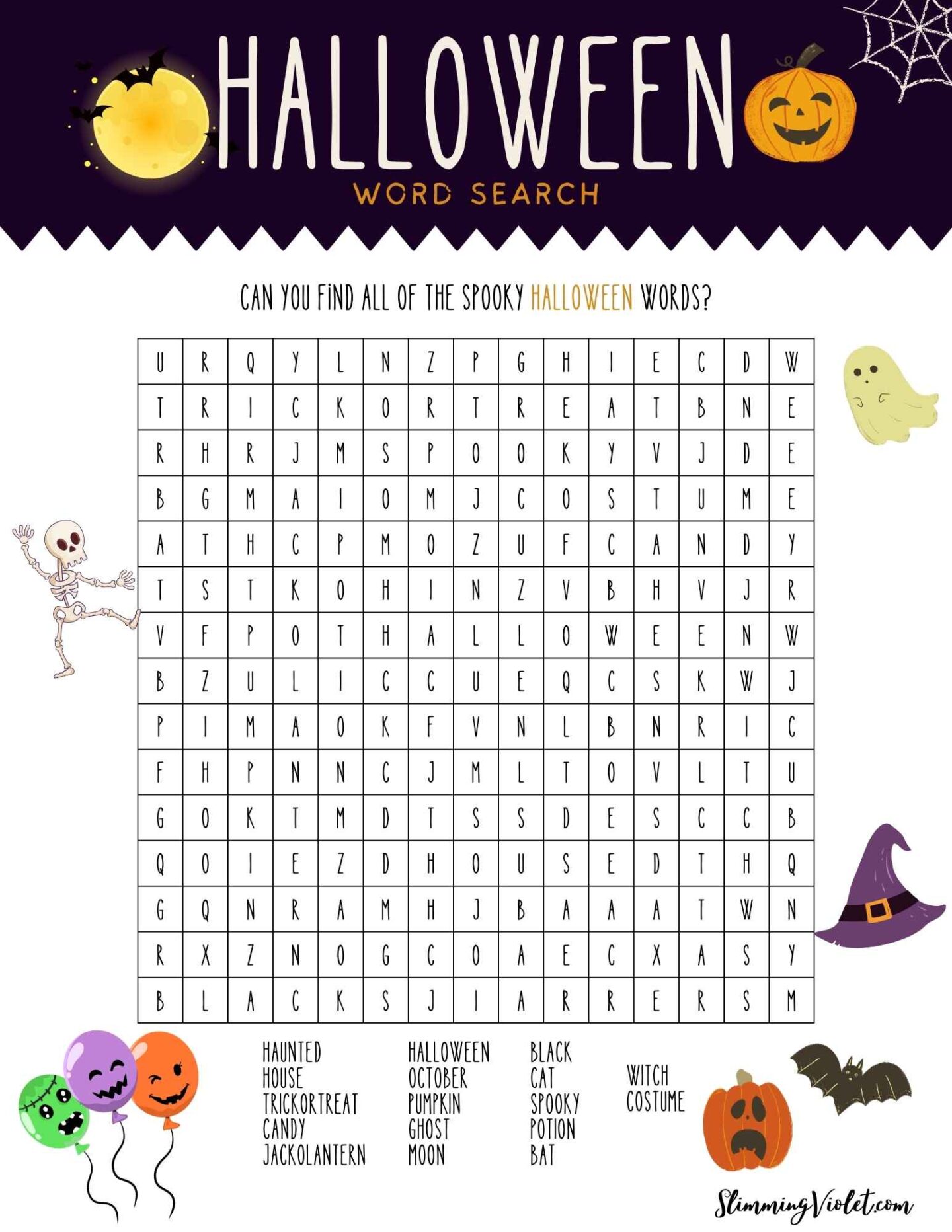 Halloween Word Search