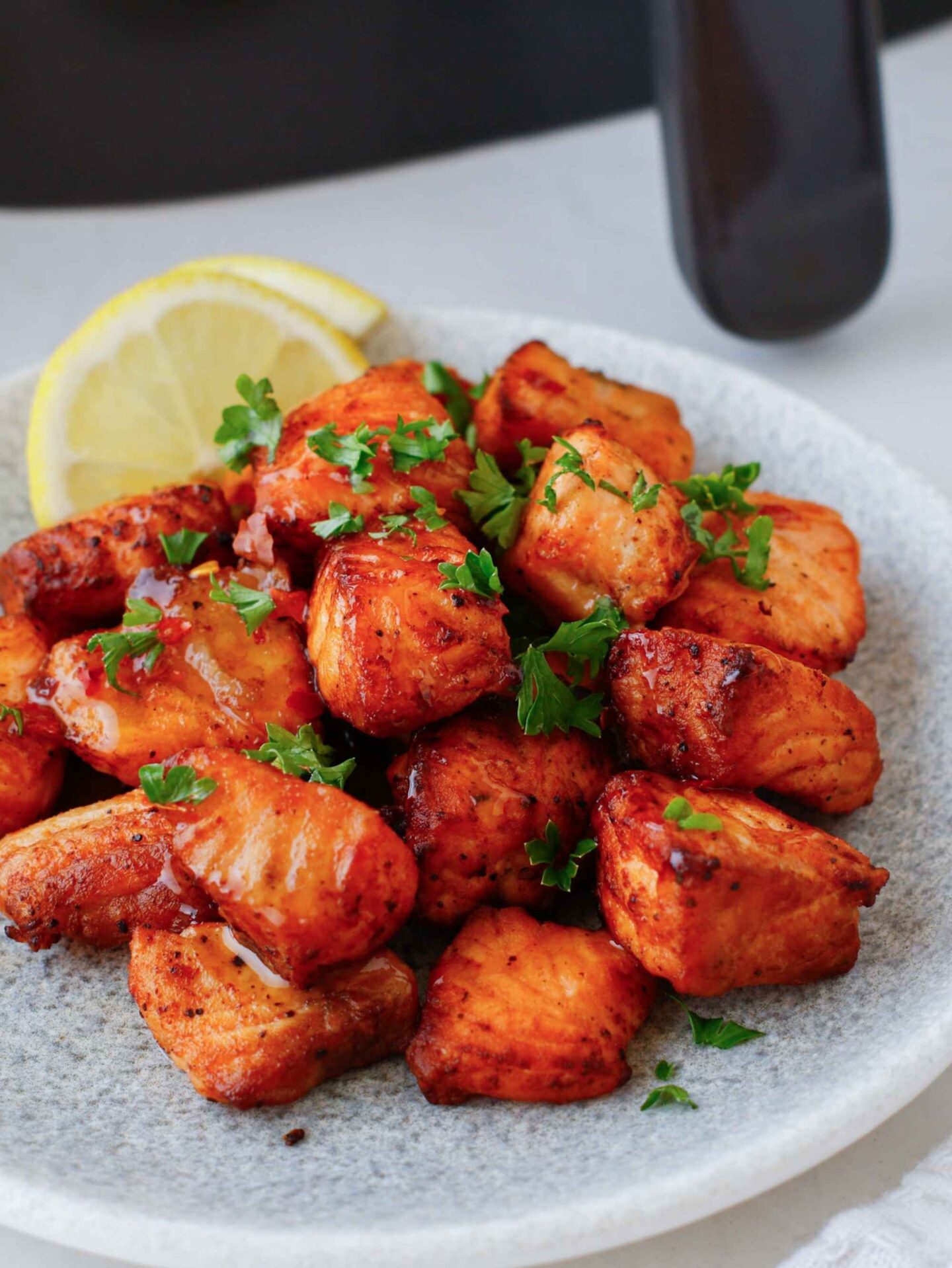 air fryer hot honey salmon