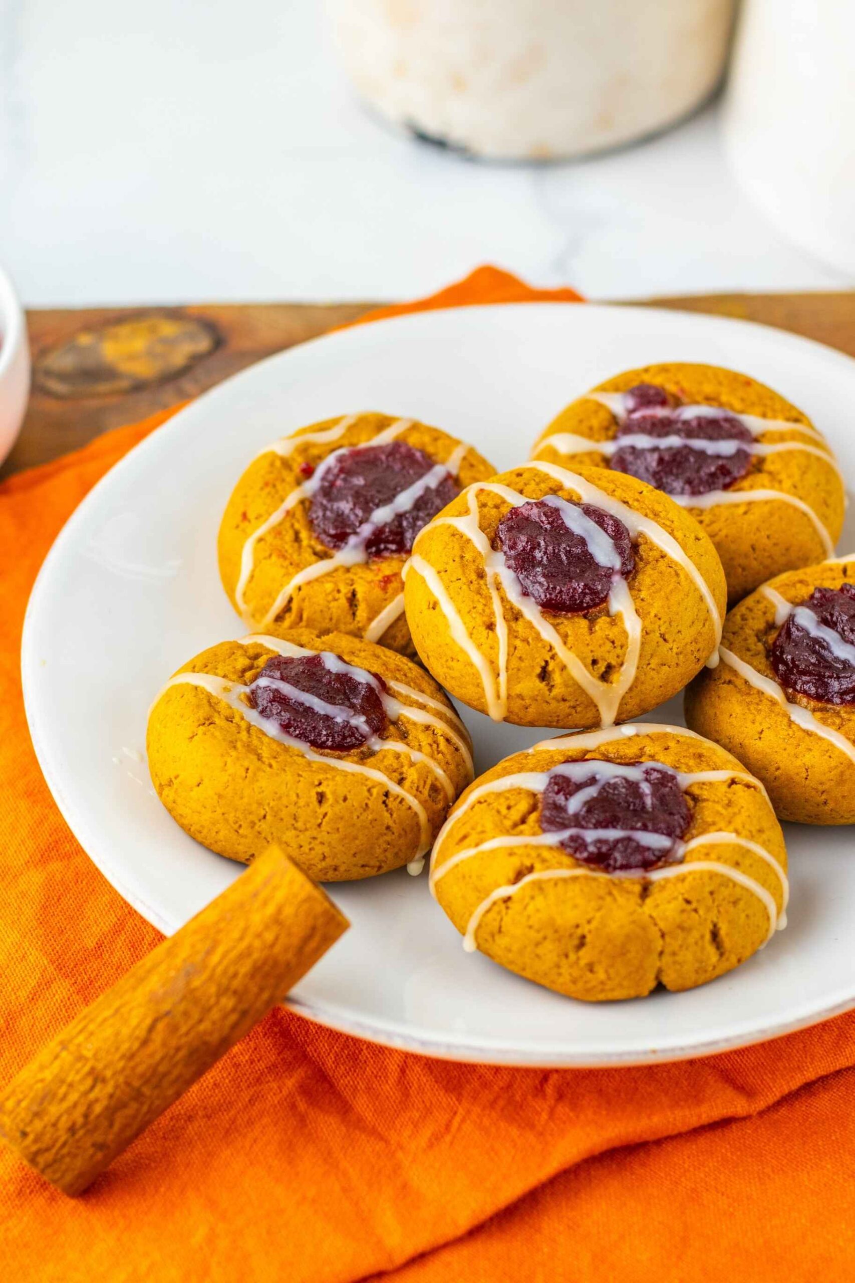 gingerbread cranberry thumbprint cookies
