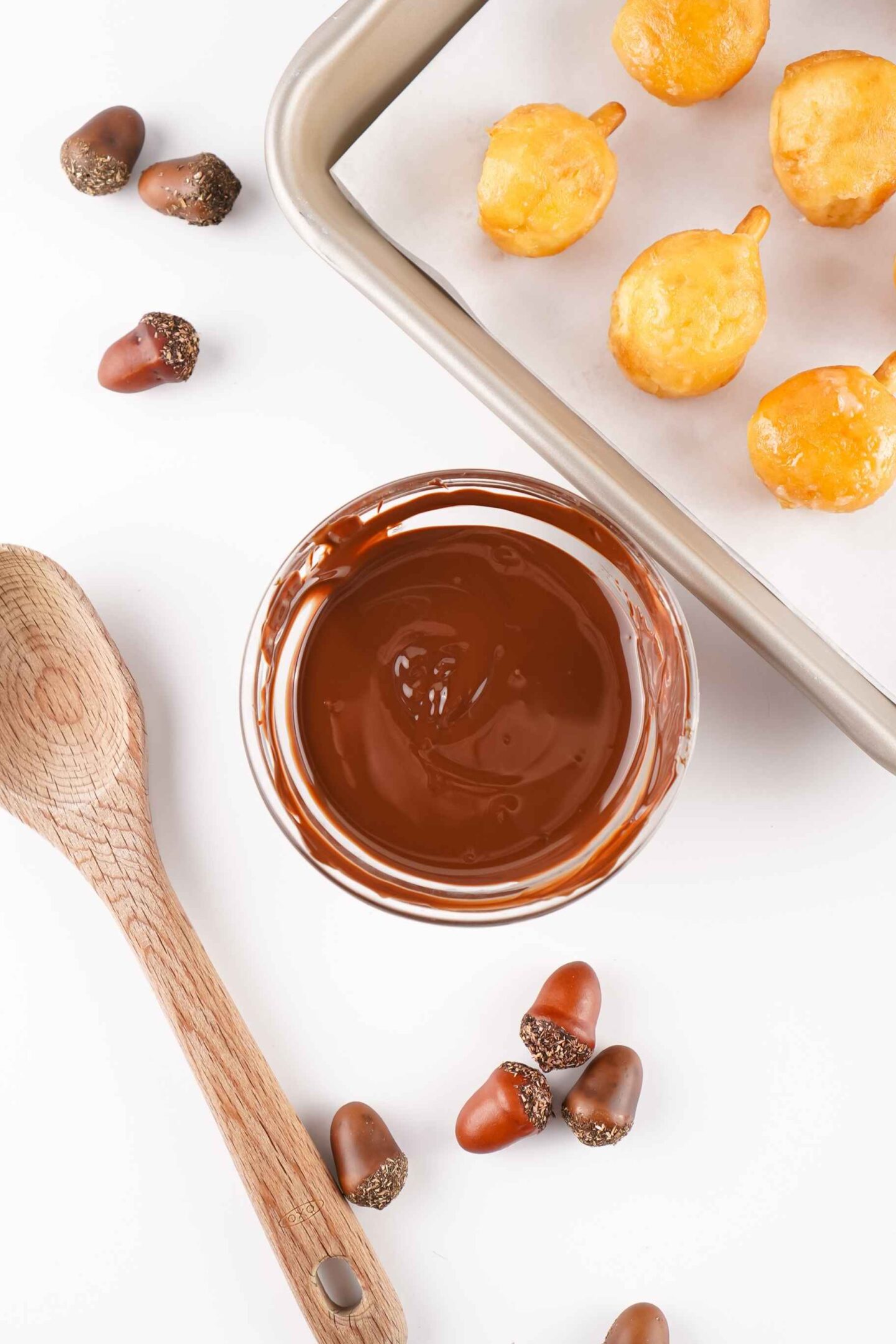 melted chocolate for donut holes