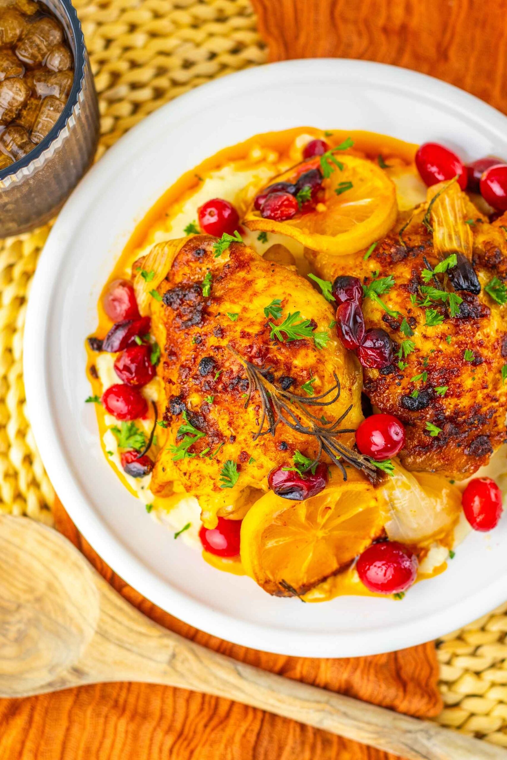 overhead cranberry chicken thighs