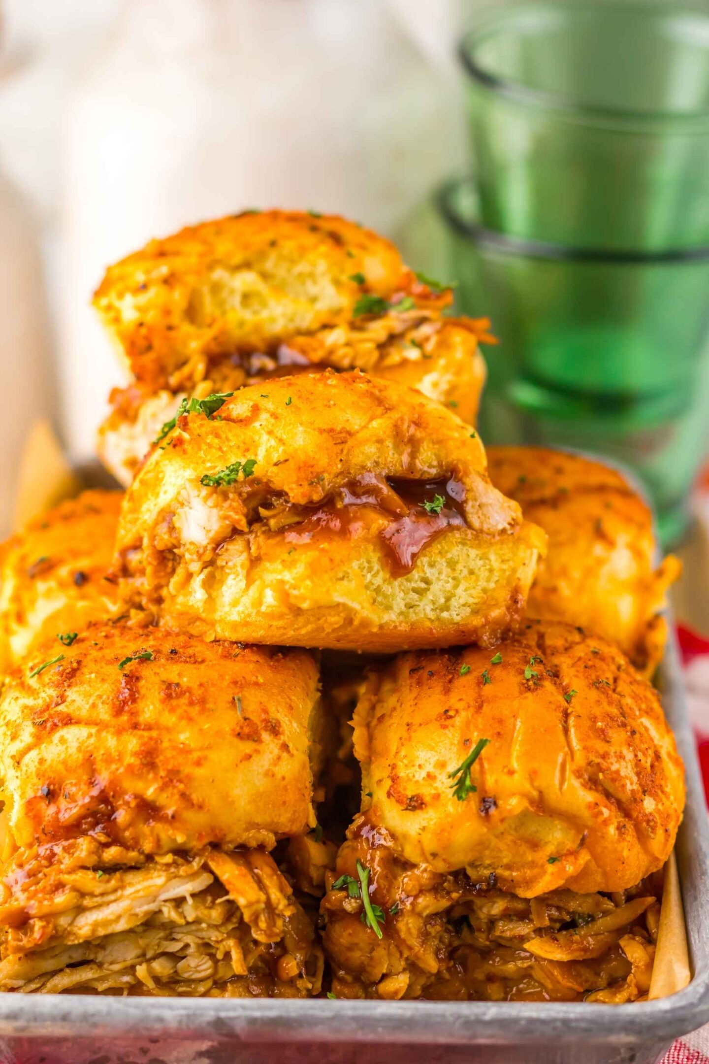 stacked crockpot turkey sliders