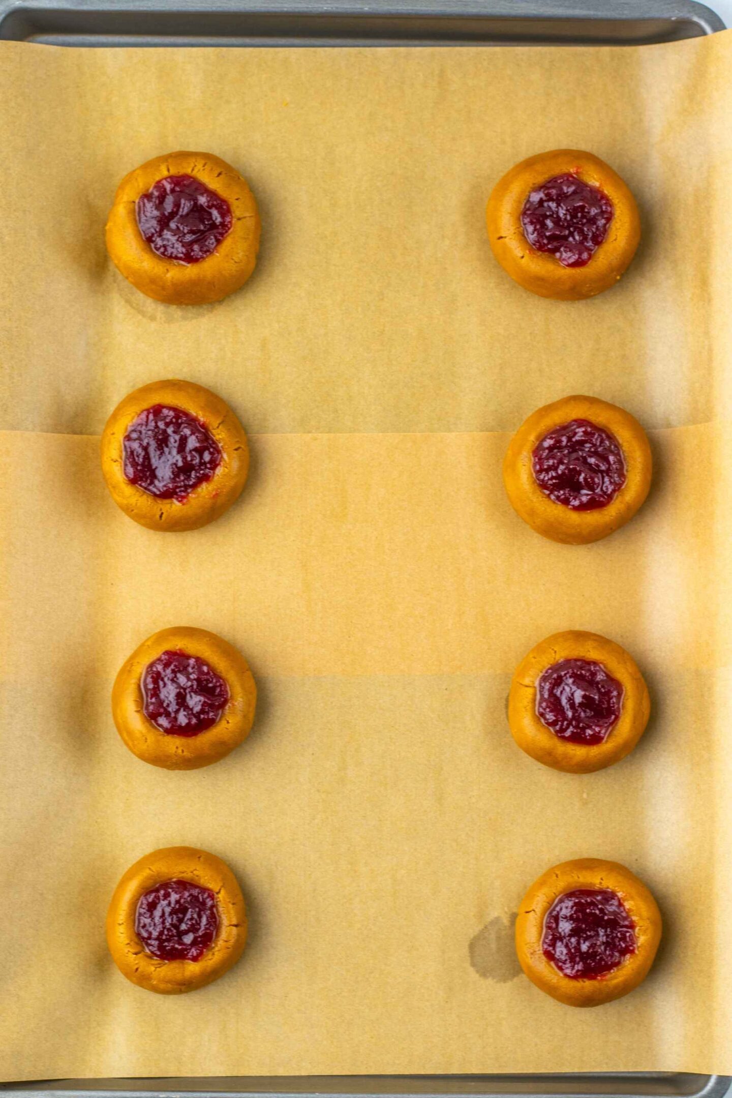 thumbprint cookies with cranberry sauce
