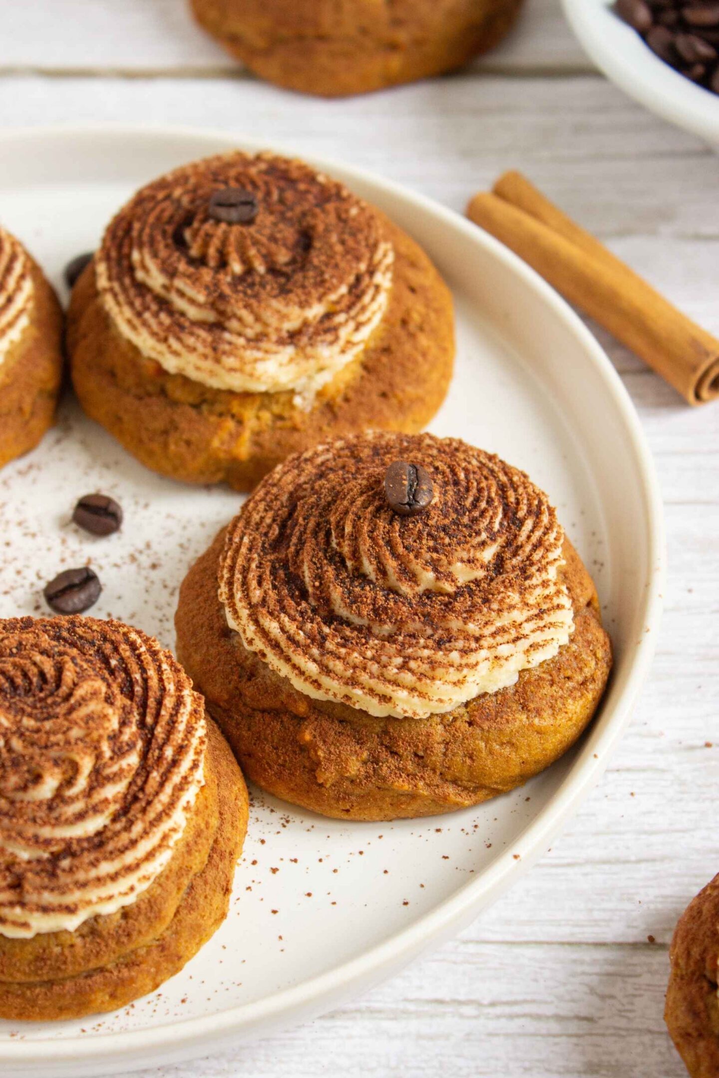 decorated pumpkin tiramisu cookies