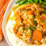 plated crockpot chicken pot roast