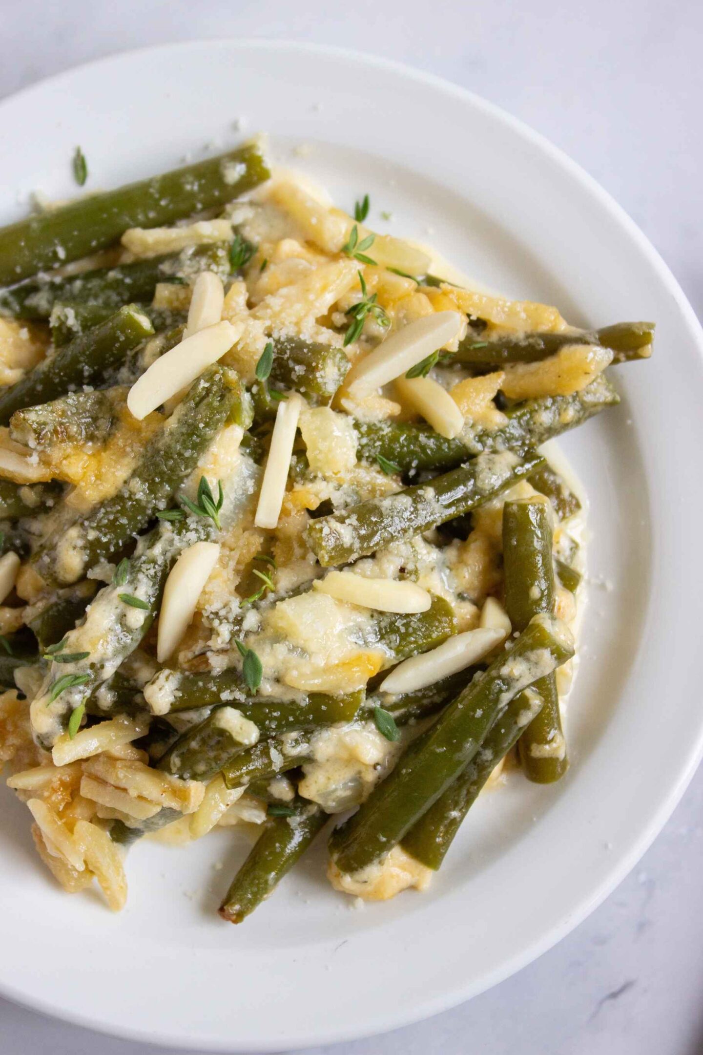 plated green bean casserole