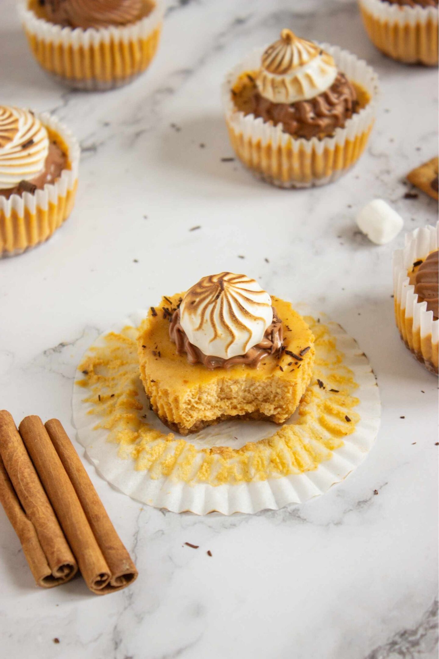 pumpkin smores mini cheesecake