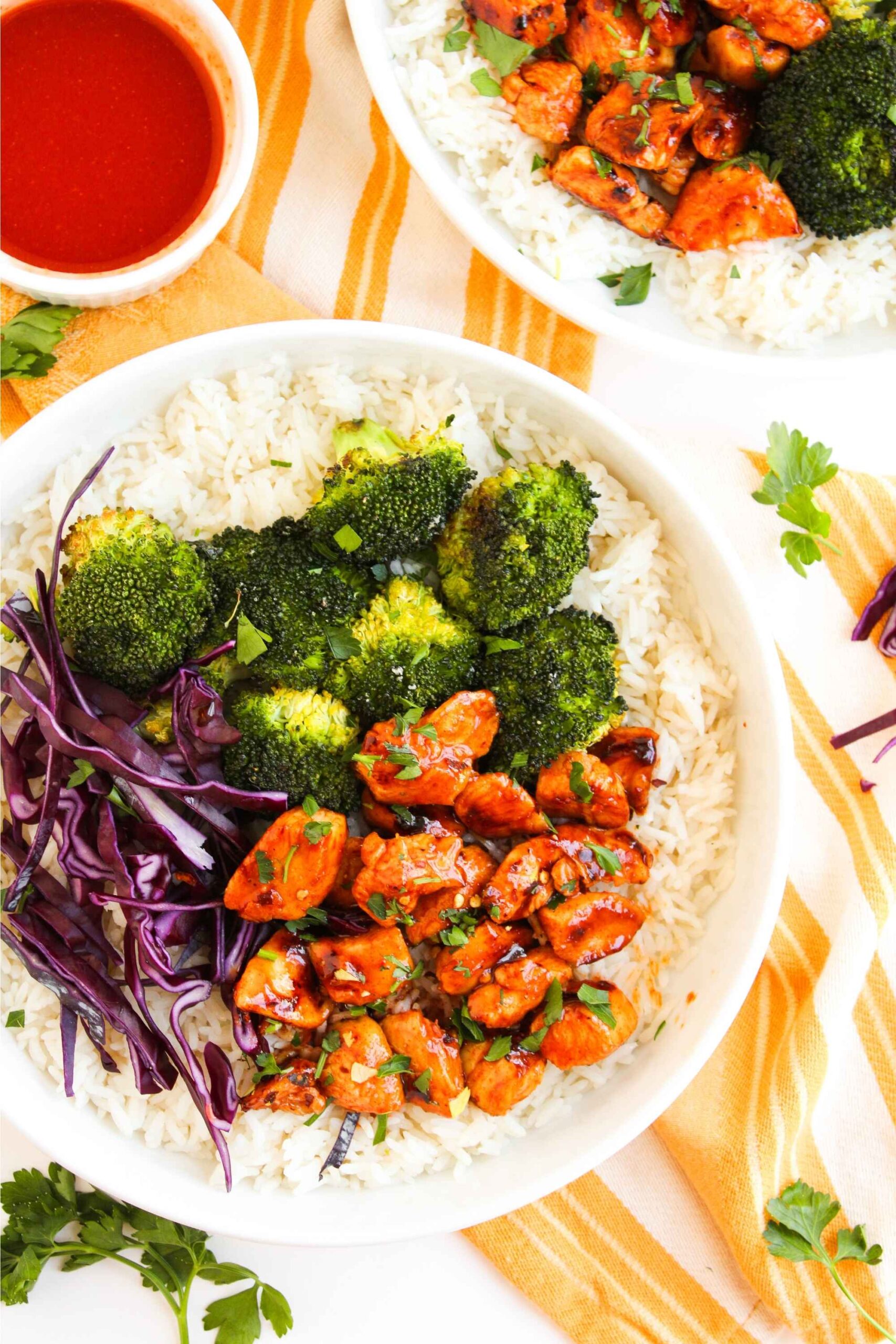 chicken honey rice bowls