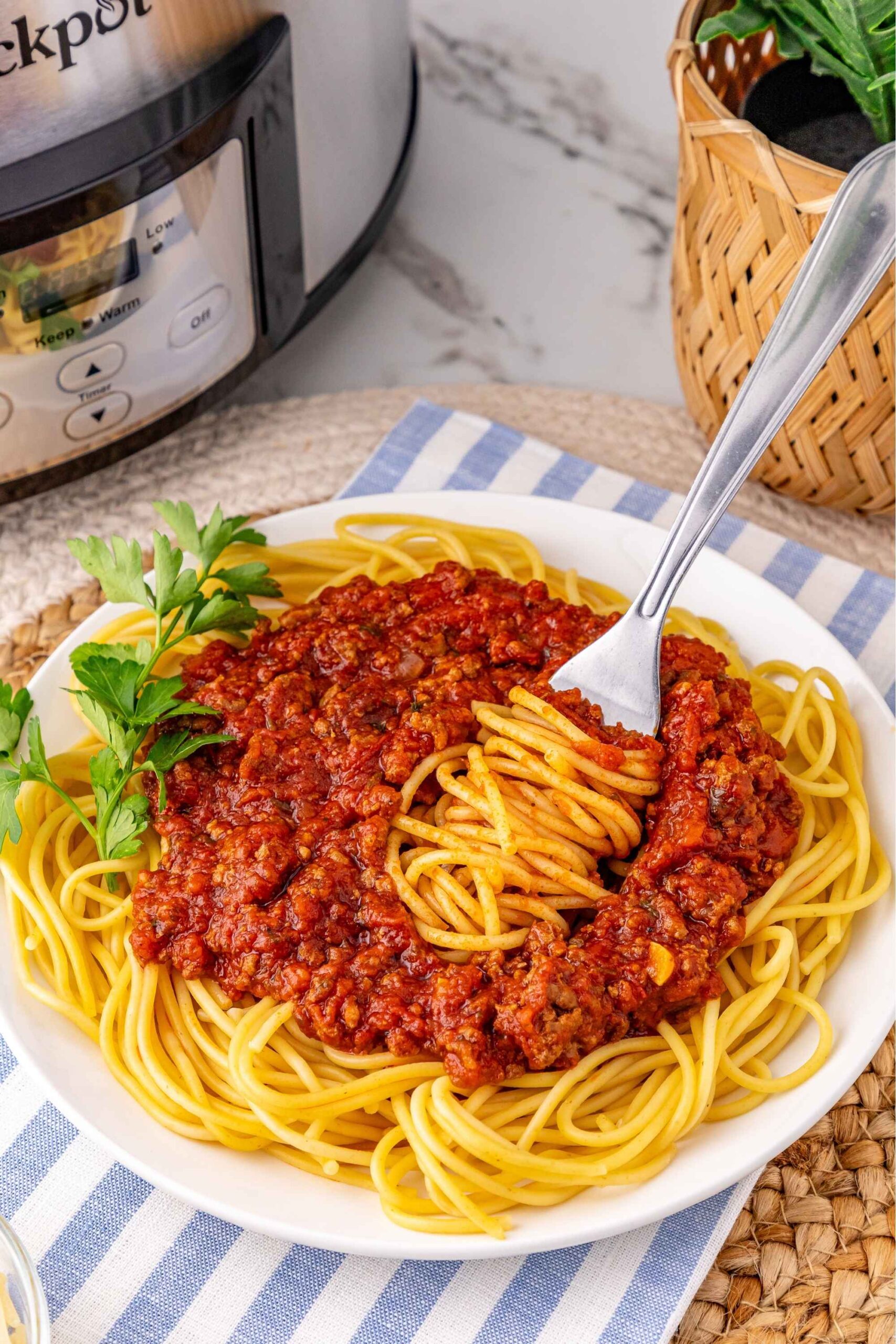 crockpot spaghetti meat
