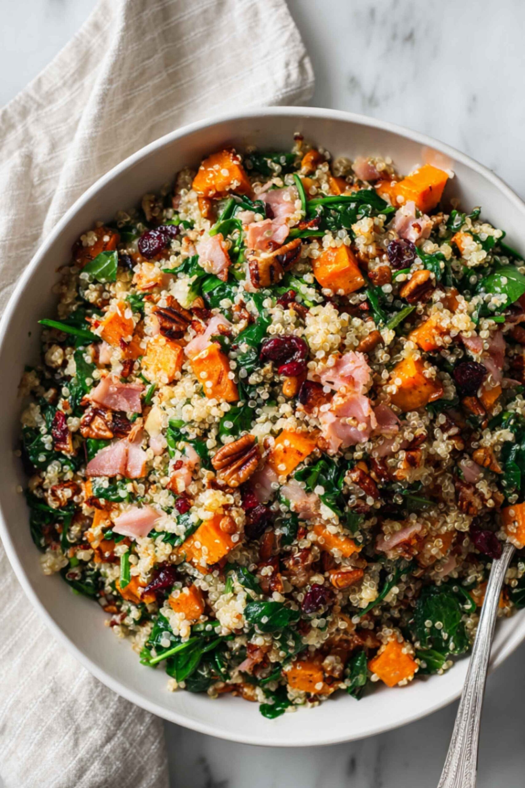 ham sweet potato grain bowl