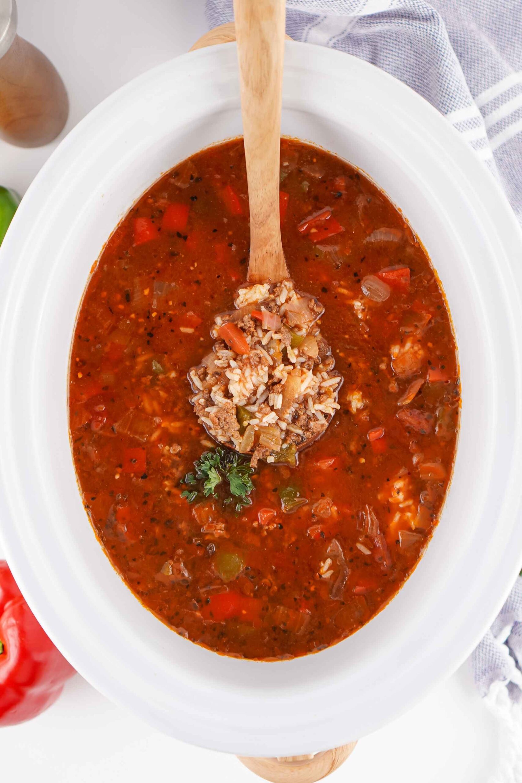 stuffed pepper soup crockpot