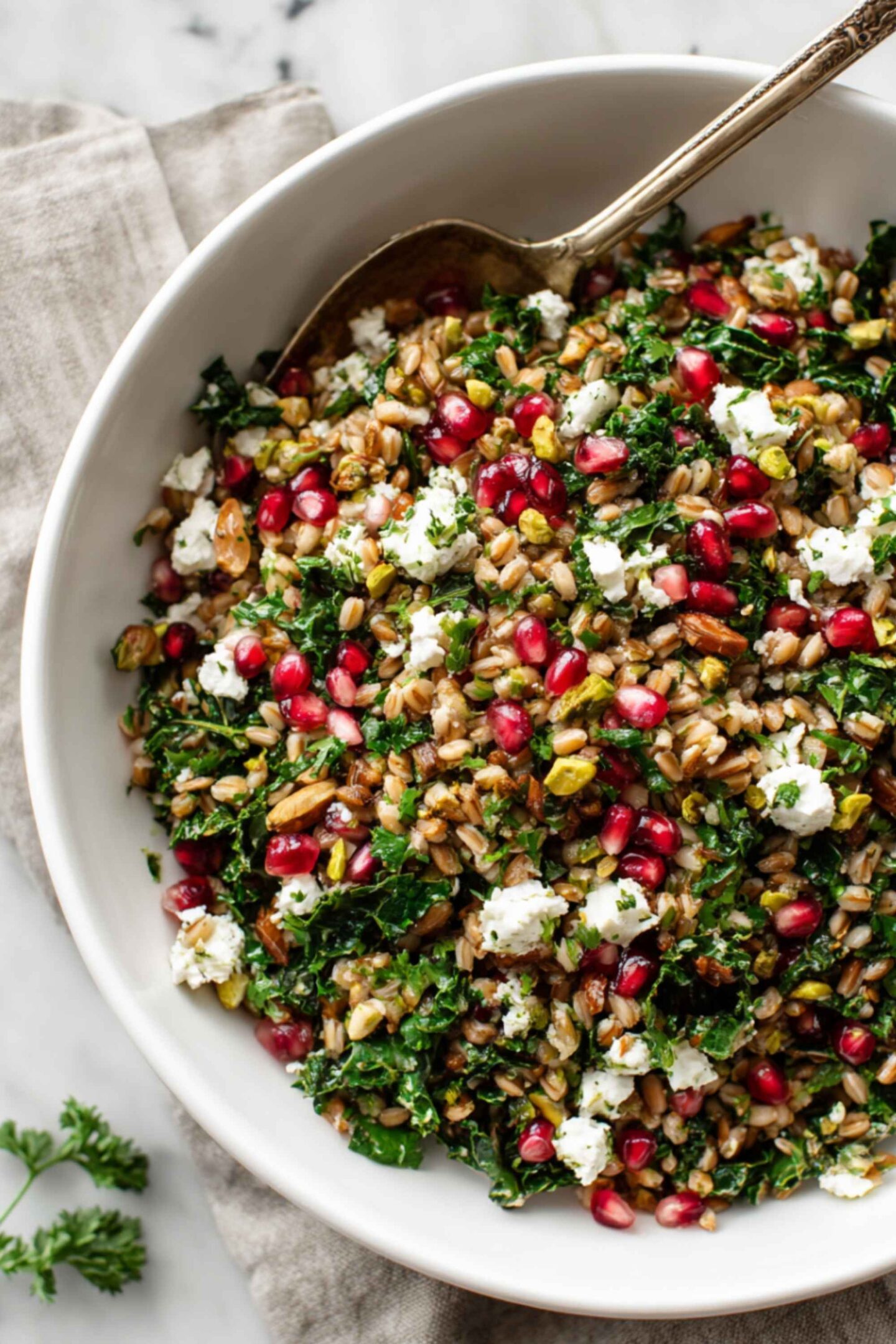 xmas farro and kale salad