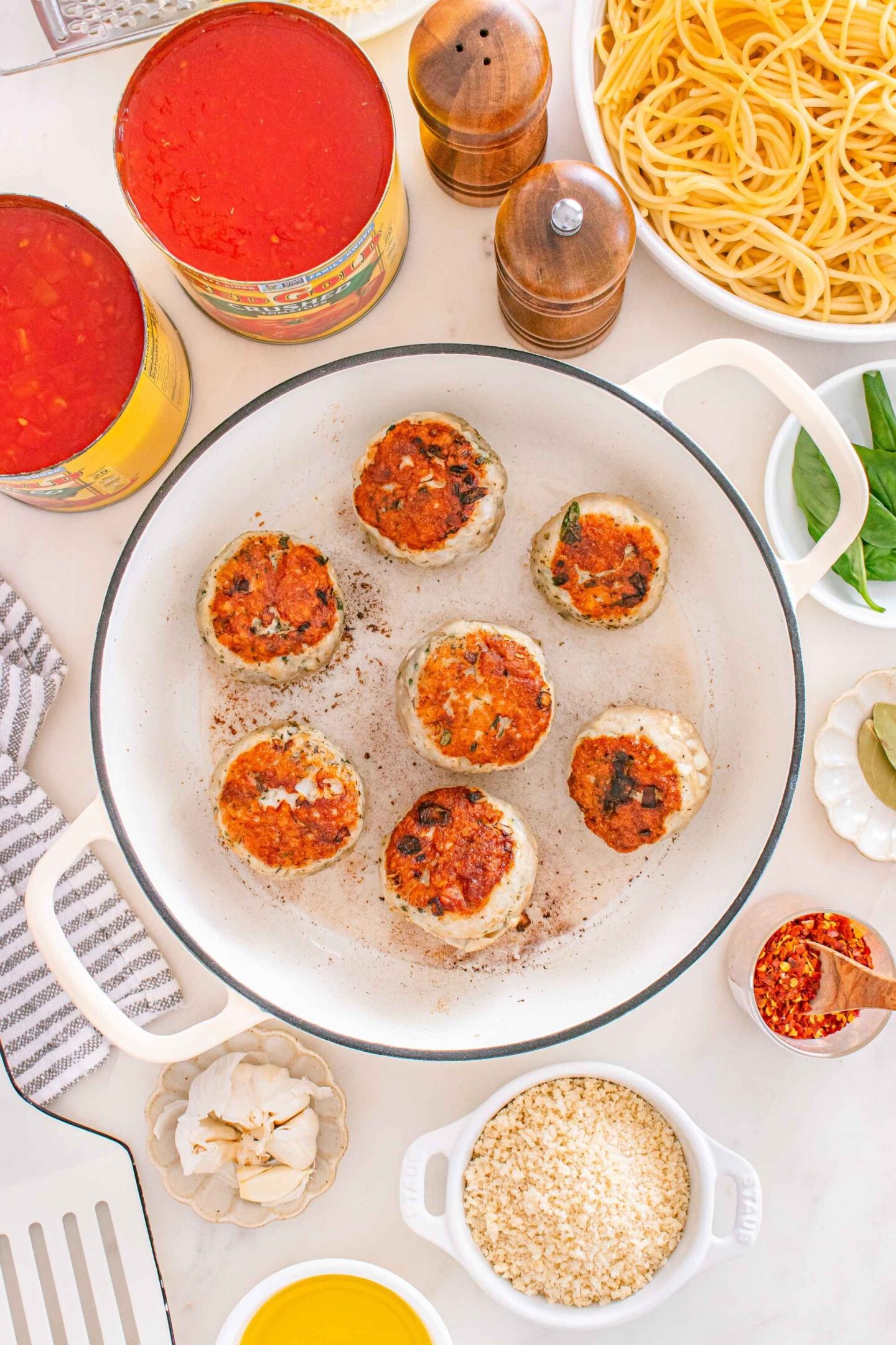 browned meatballs