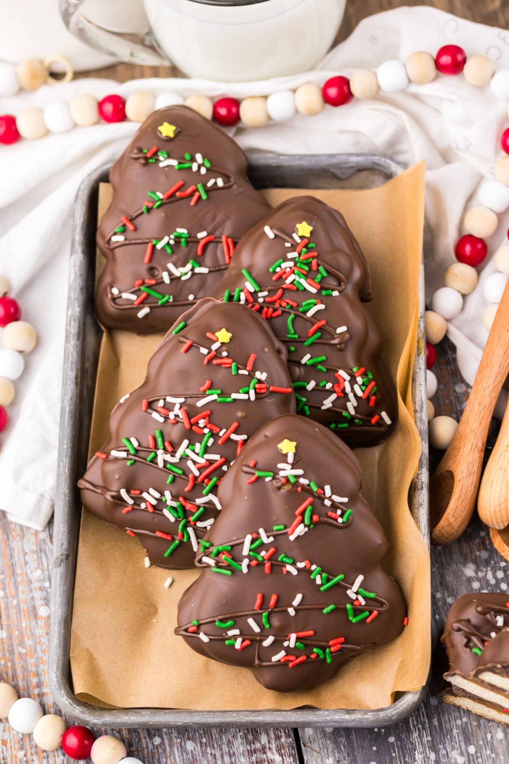 chocolate xmas tree shortbreads
