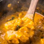 crockpot curry on spoon