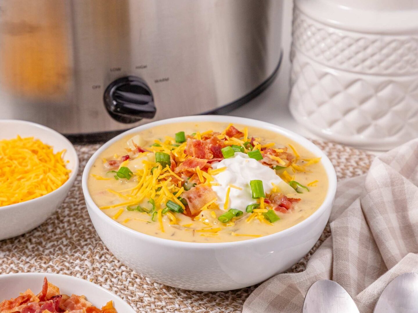 slow cooker loaded potato soup