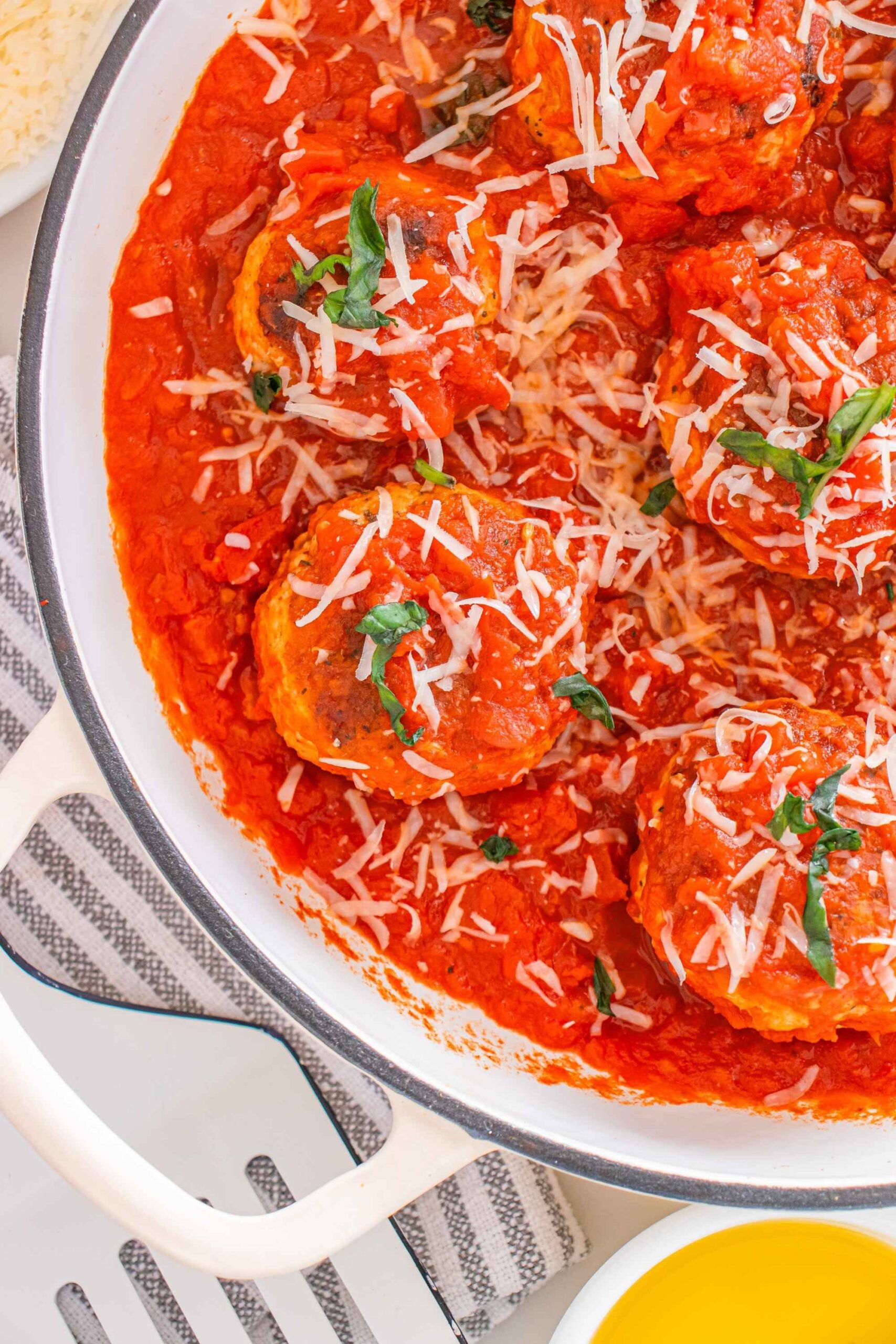 turkey meatballs in pan