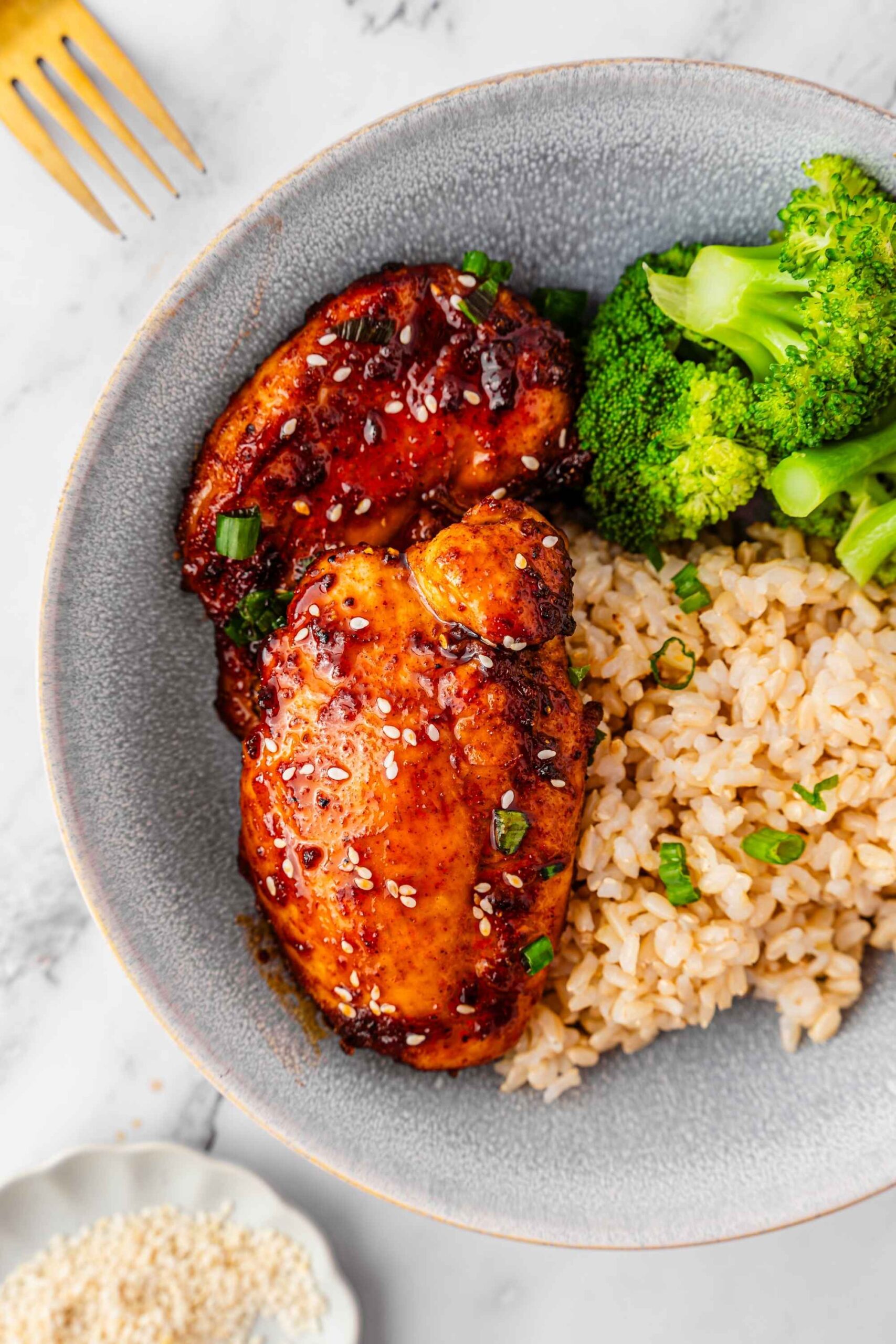 air fryer teriyaki chicken bowl
