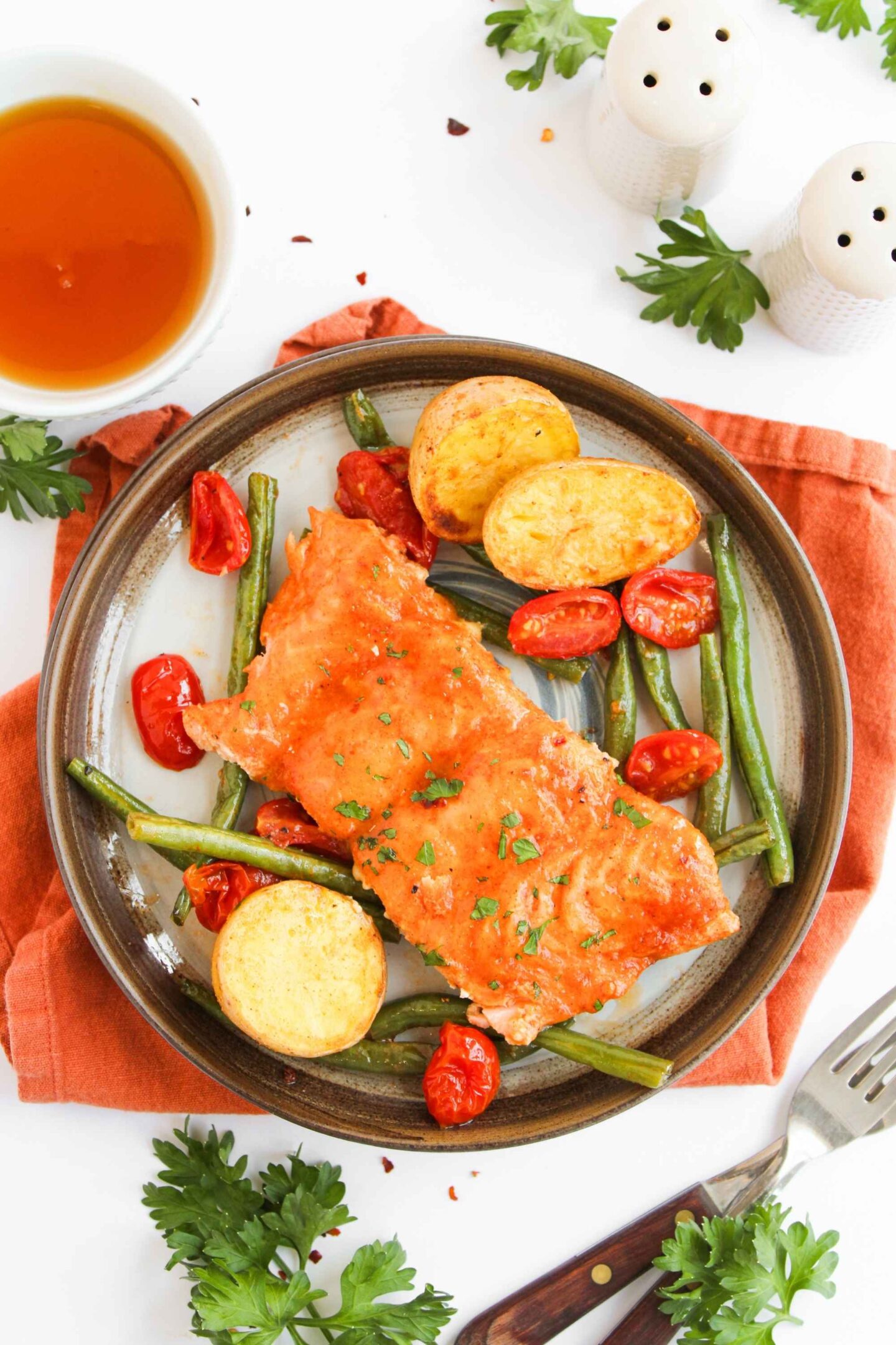 maple salmon and potatoes